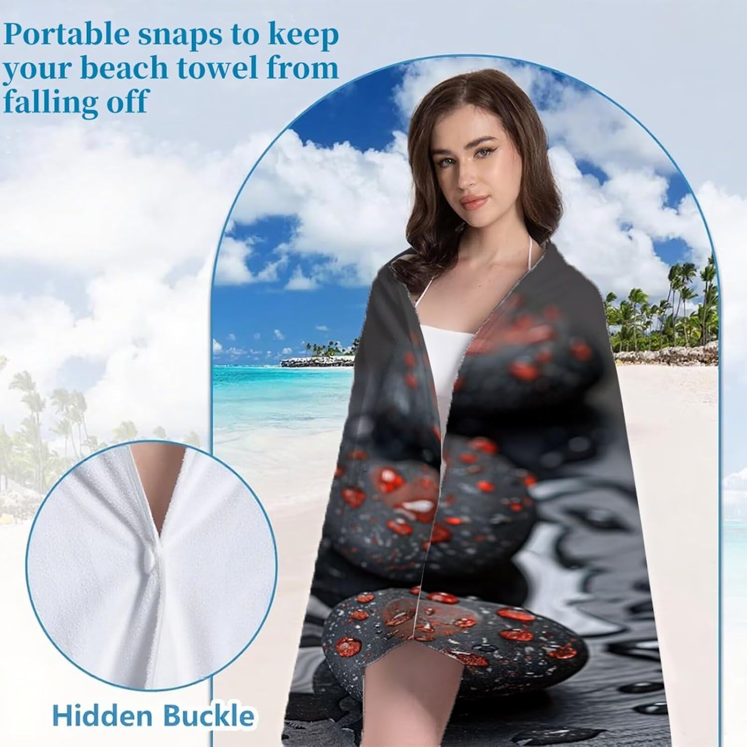 Beach Towel 90x180cm Bath Towels, Quick Dry Microfiber Towel, Sand Free, Super Absorbent, Lightweight, Compact Design, Towels for Bathroom Travel, Pool, Gym, Camping, Beach Vacation Essentials A2-895