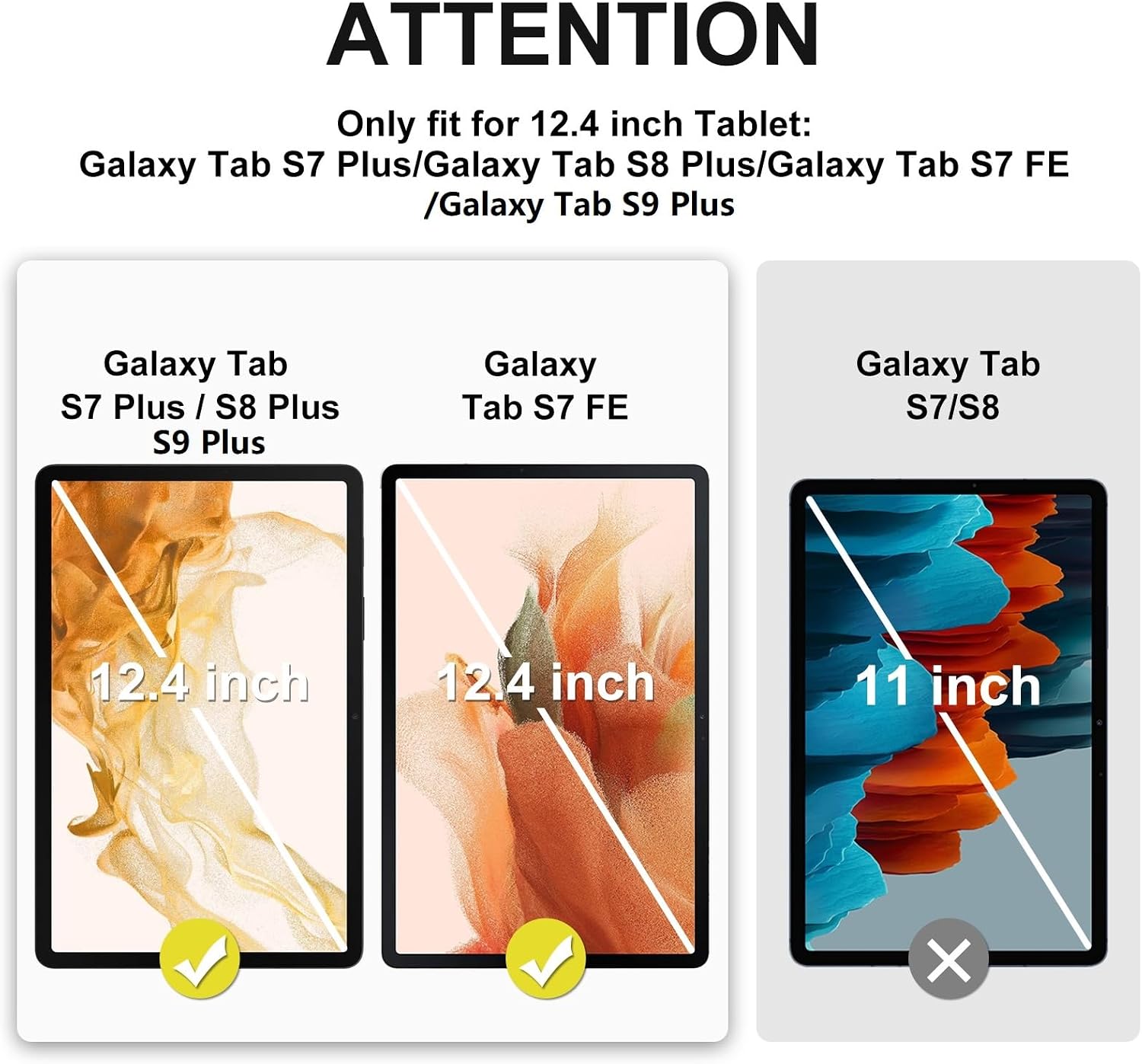 SPARIN [2 Pack] Screen Protector for Samsung Galaxy Tab S9 Plus 2023/Tab S8 Plus 2022/Tab S7 FE 5G/Tab S7 Plus (12.4 Inch), 9H Hardness Tempered Glass with S Pen Compatible