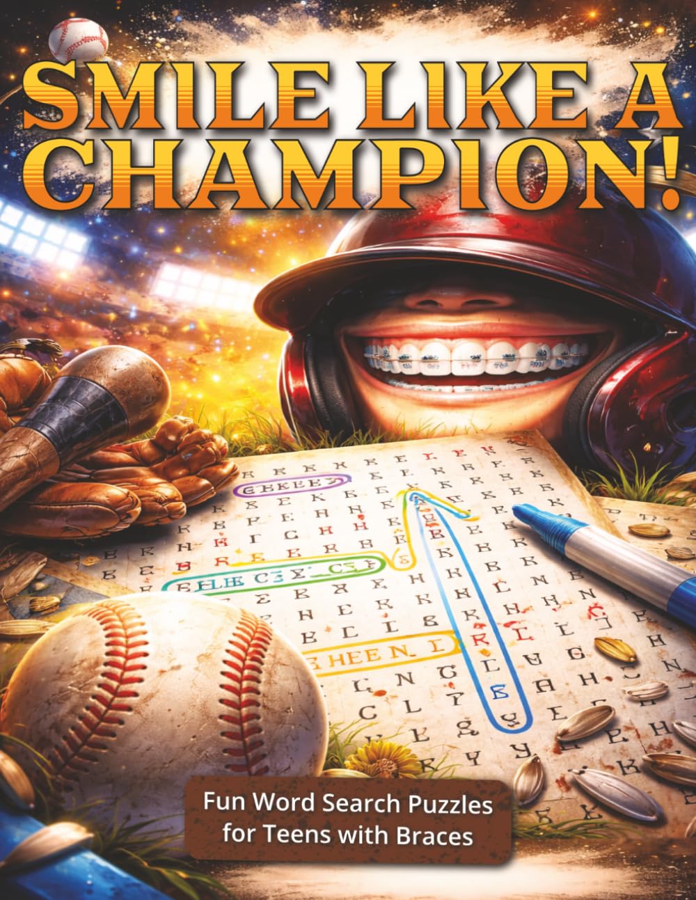 Smile Like a Champion! Fun Word Search Puzzles for Teens with Braces: New Braces Gift | High-Energy Word Search Puzzles for Teens with Braces, Large ... Great for Travel, Parties & Birthday Presents
