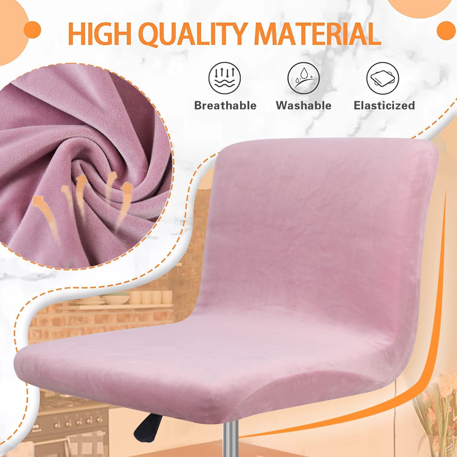 Coprisedie Elastici Per Sgabelli Da Bar Con Schienale - Set Da 2, 4 O 6 Pezzi, Lavabili, Antipolvere