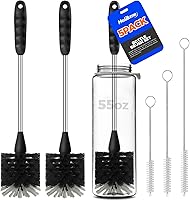Vista 12 de Holikme Juego de 6 cepillos, limpiador de acero inoxidable de mango largo de 14 pulgadas, 3 cepillos para pajillas, cepillo de limpieza 4 en 1
