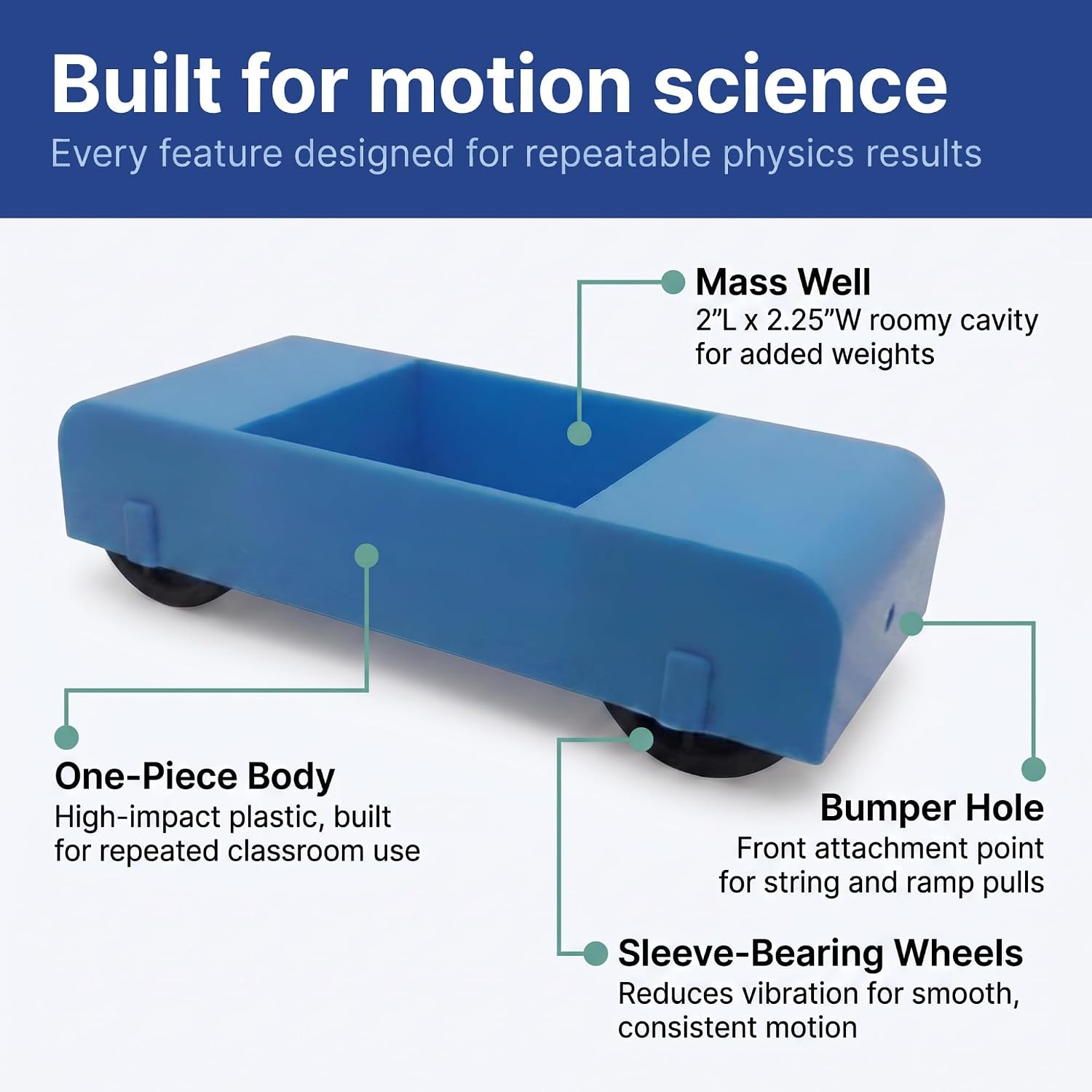 United Scientific™ Hall's Carriage for Physics, Newton's Law, Science Lab