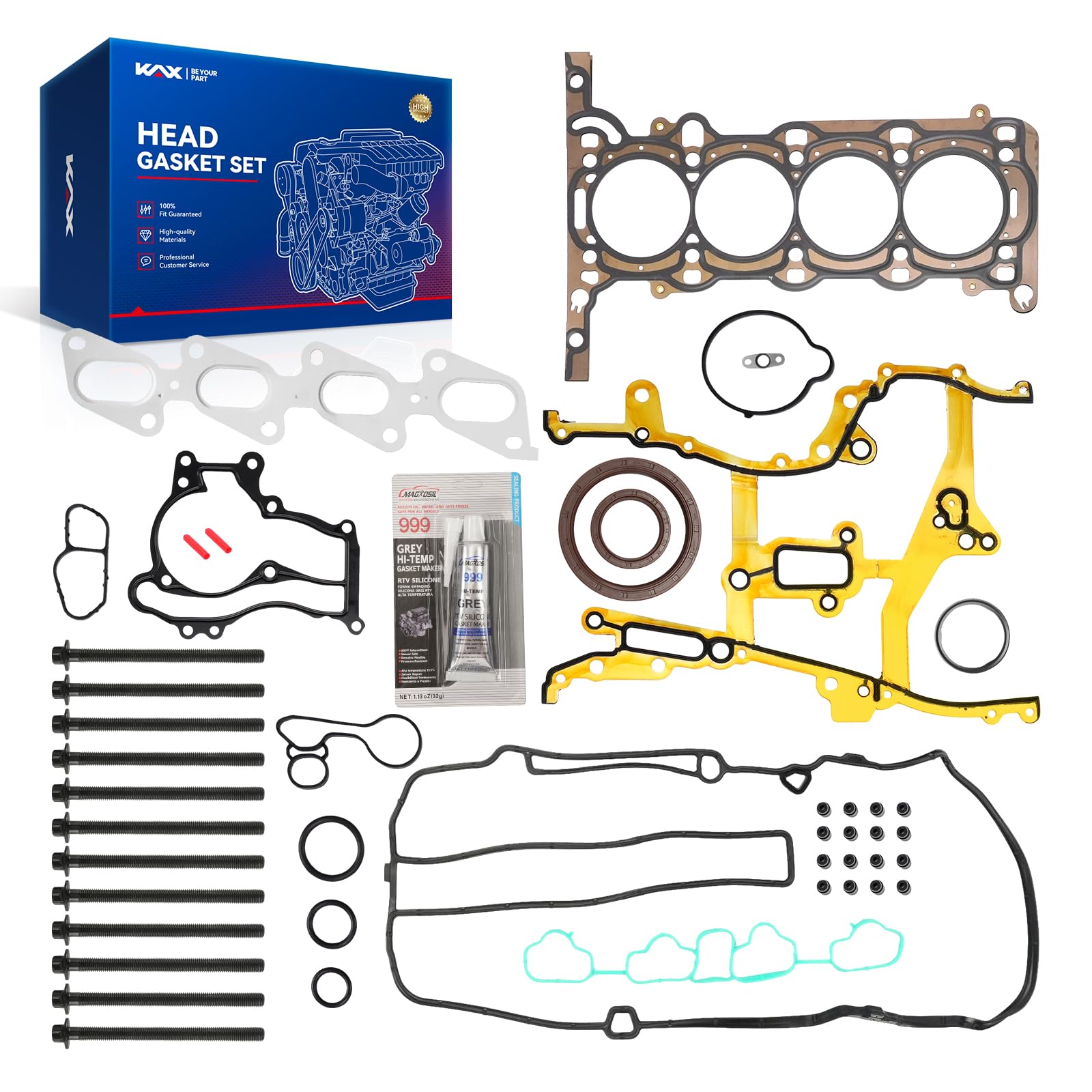 KAX Engine Cylinder Head Gasket Set Compatible with Chevy Cruze 2011-2015, Buick Encore 2013-2016, Trax 2015-2016, Cruze Limited 2016, Sonic 2012-2016 1.4L, Head Gasket Kit, OE# HS26540PT-1