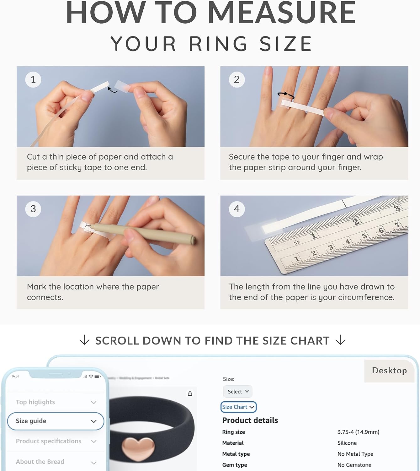 ThunderFit Silicone Rings for Women, Silicone Wedding Band with Heart Design, 5.5 mm Wide, 2mm Thick Rubber Engagement Rings