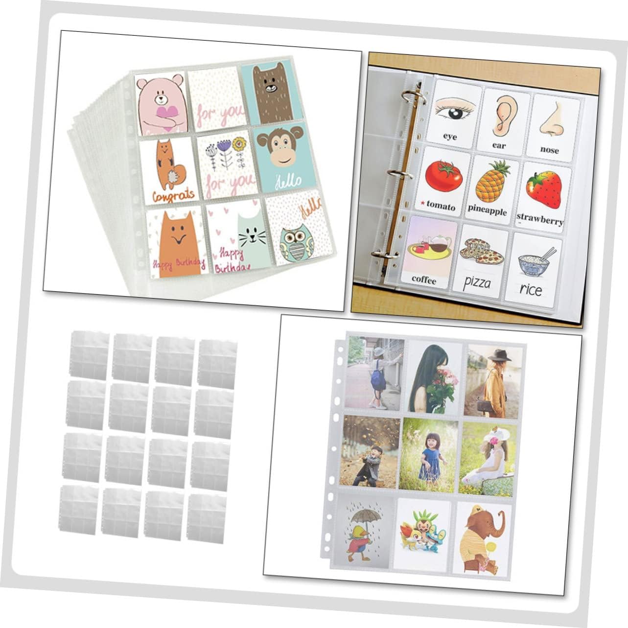 ABOOFAN 20Pcs Photo Sleeves for Albums Refill Pages for Photo Cards Id Present Cards for Weddings Storage