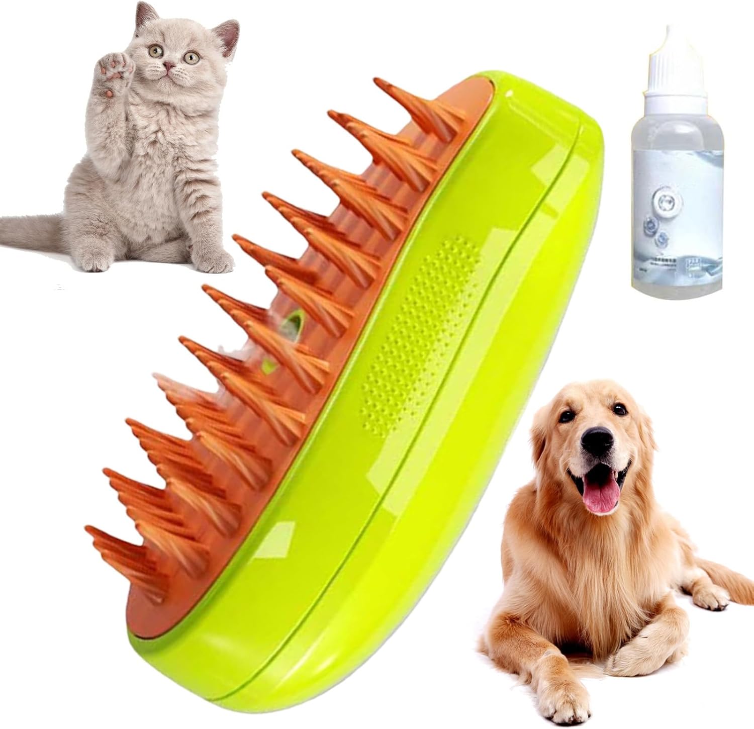 Aizuoni Cat Steam Brush, Electric Spray Cat Hair Brush, 3in1