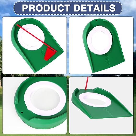 opasyo Putting Green Indoor Set 2pcs Golf Putting Cup with Flag,Golf Putting Cup for Kid Adult Office Garage Yard Indoor Outdoor Practice,Training Aids Putting Greens Cups and Flags