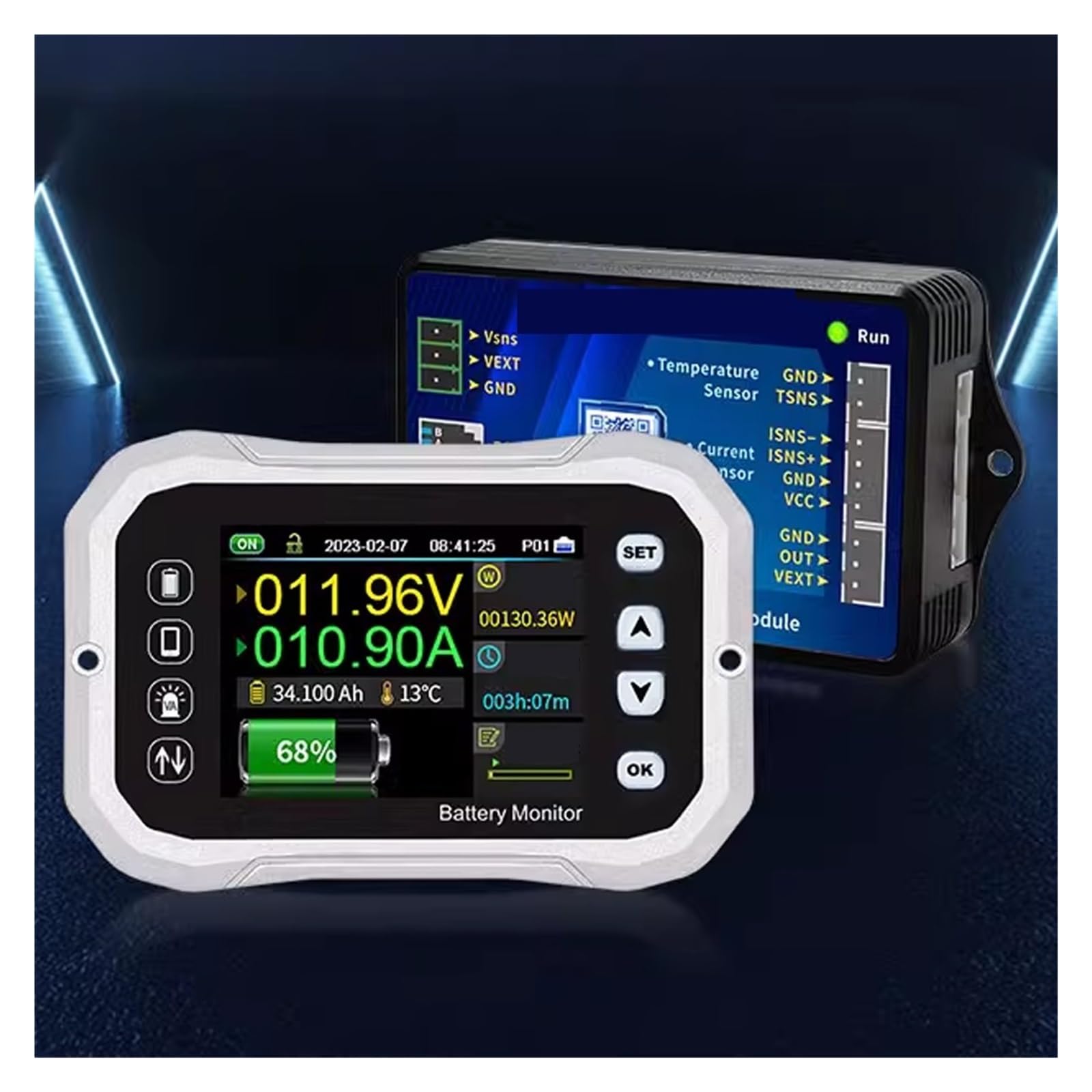 Monitor baterii Bluetooth KG140F DC 0-120 V 100 A 400 A Tester napięcia i prądu Wskaźnik pojemności(KG110F)