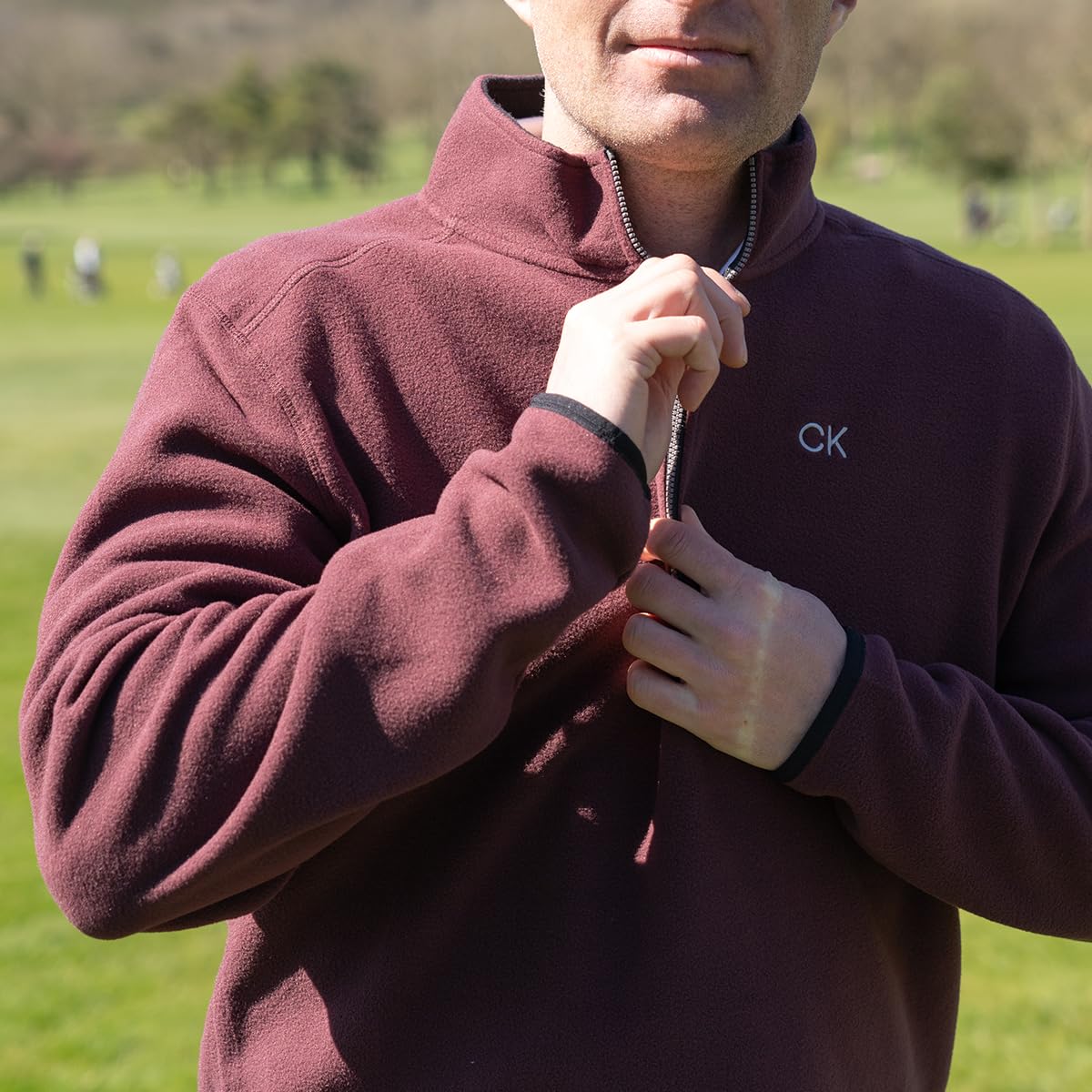 Calvin Klein Suéter Golf elástico con Forro Polar y 1/2 Cremallera 2026 Hombre