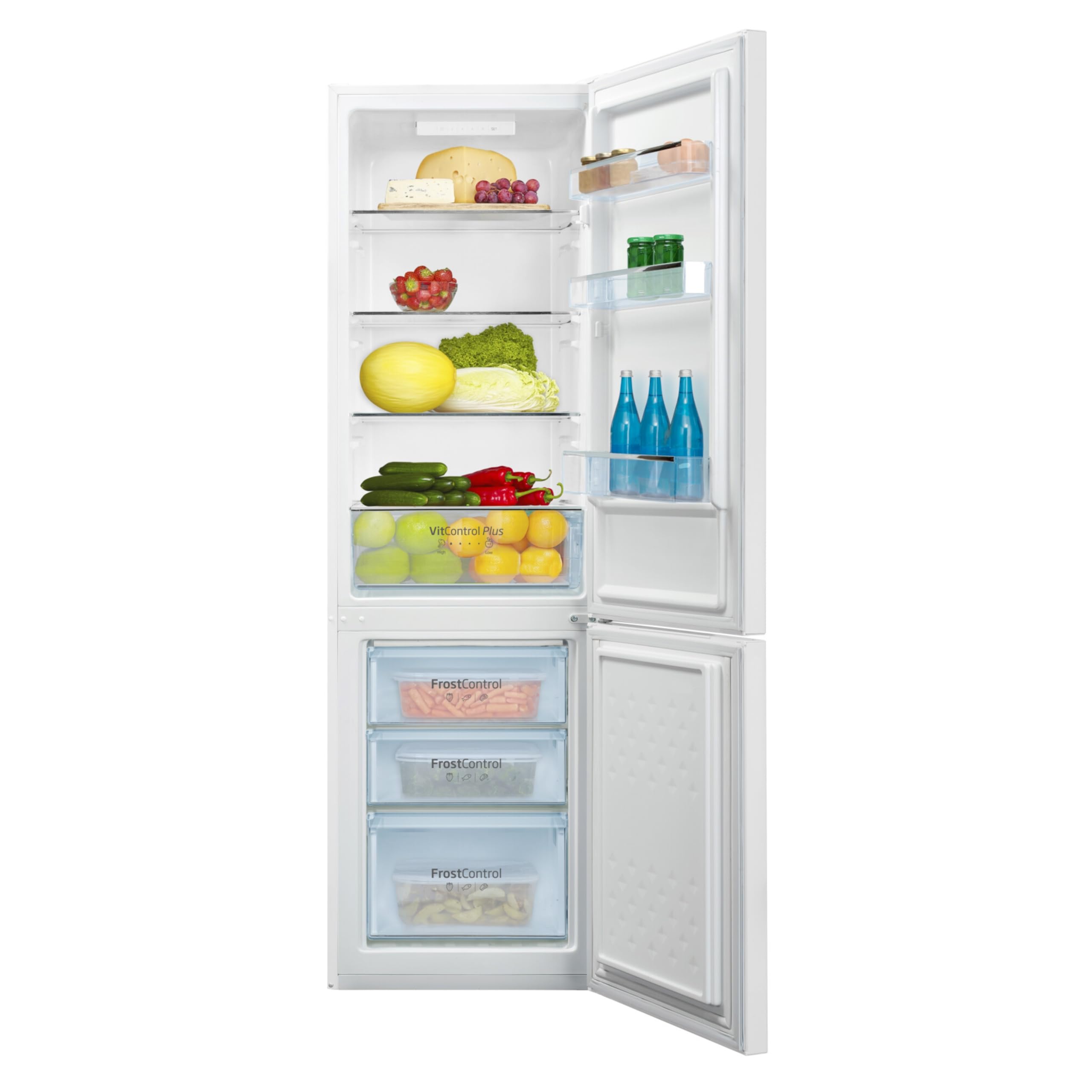 Amica Kühl-Gefrierkombination 262 L 176x54x55 cm KGCL 387 150 W | 187 L Kühlteil, 75 L Gefrierteil, FrostControl, VitControlPlus, Superkühlfunktion, Supergefrierfunktion, LED Display