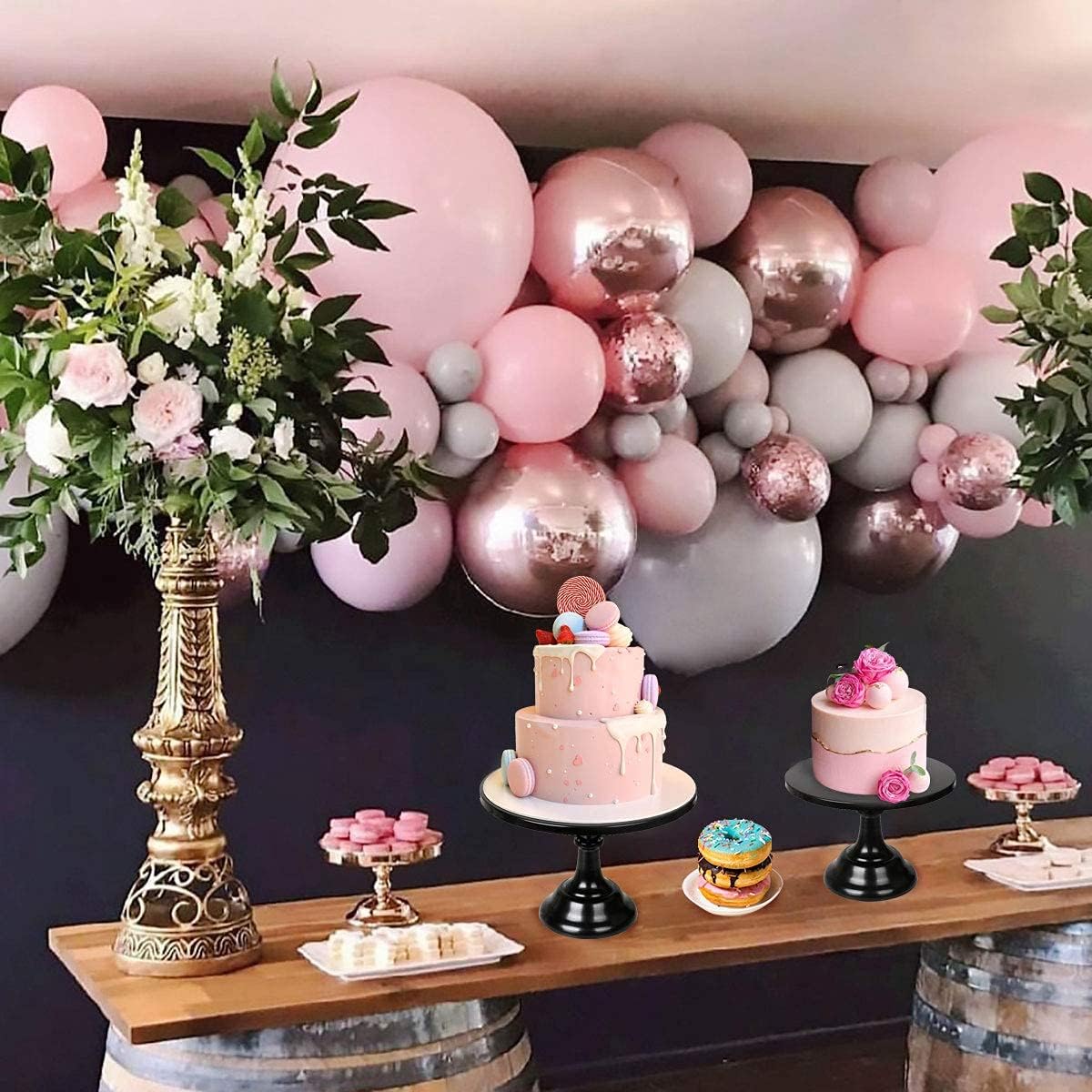 LIFESTIVAL 3 Pack Black Cake Stands Set Metal Cupcake Holder Round Dessert Display Plate Serving Platter : Home & Kitchen