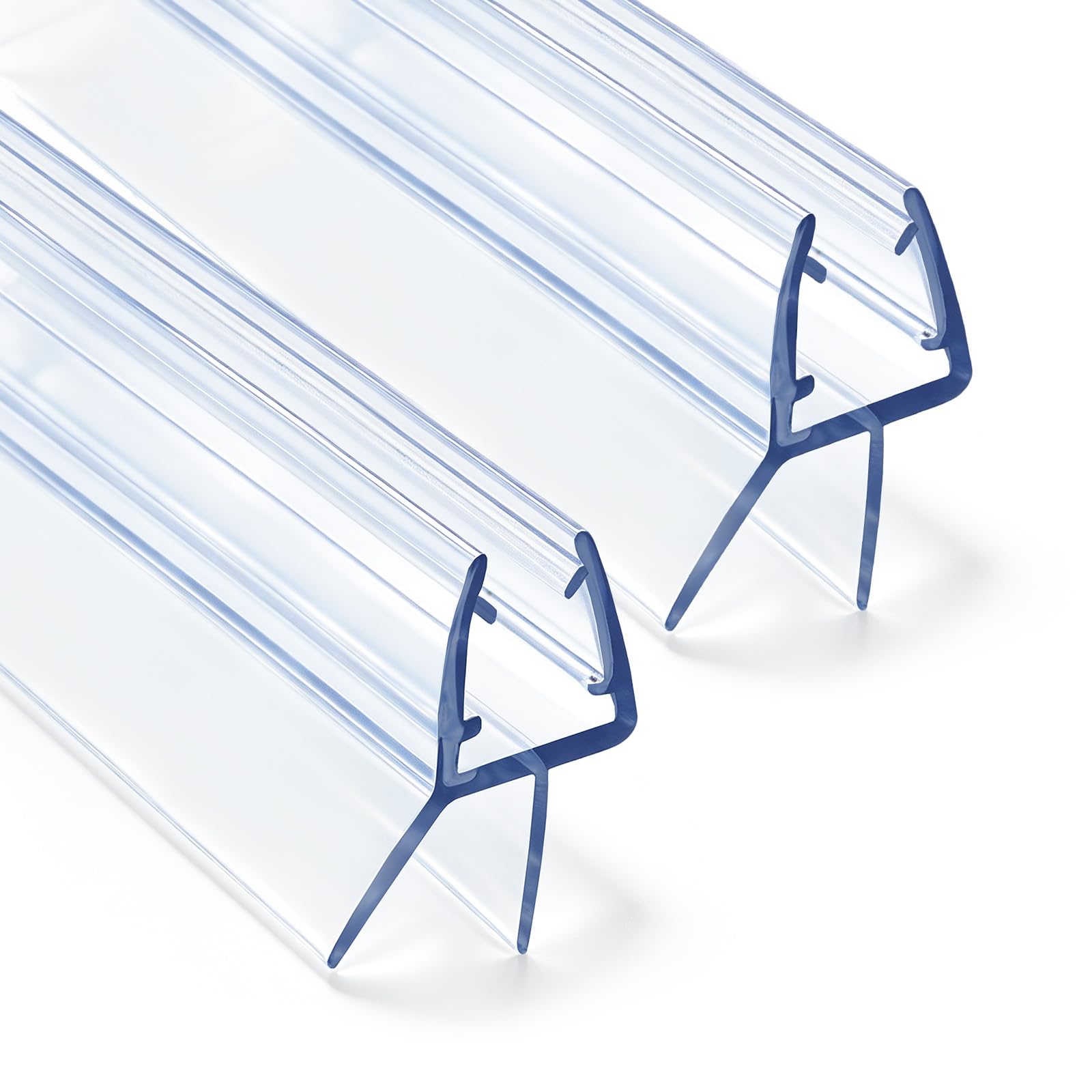 Shower Door Bottom Seal Strip, Clear PVC, Fits 4-6mm Glass, 12mm Gap