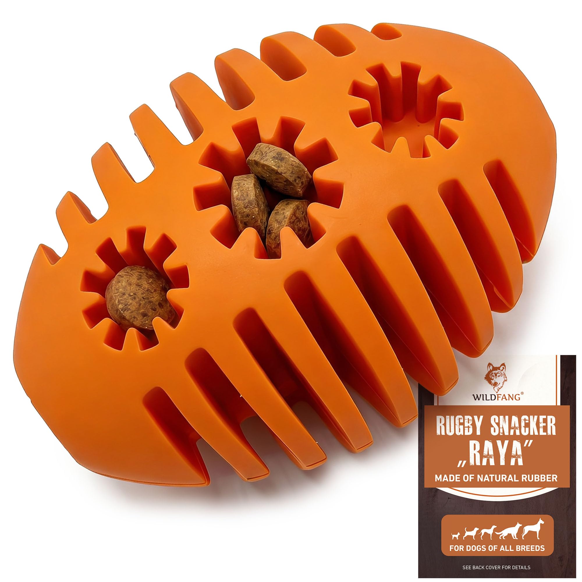 Wildfang 庐 Rubber Dog Toys for Aggressive Chewers, Raya - Natural Rubber Dog Toy Snacker, Supports Dental Health, Teething, Outdoor & Indoor Play, Dog Toy for All Breeds — image 1