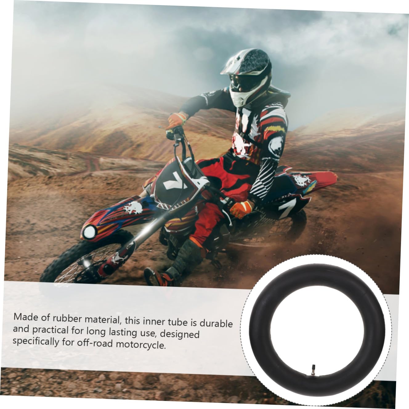 SHINEOFI Cámara de Aire de Goma Flexible y Resistente Accesorio Moto Todoterreno para Neumáticos Motocross 3.00-12 Pulgadas Adecuado para Uso Offroad en Motocicletas