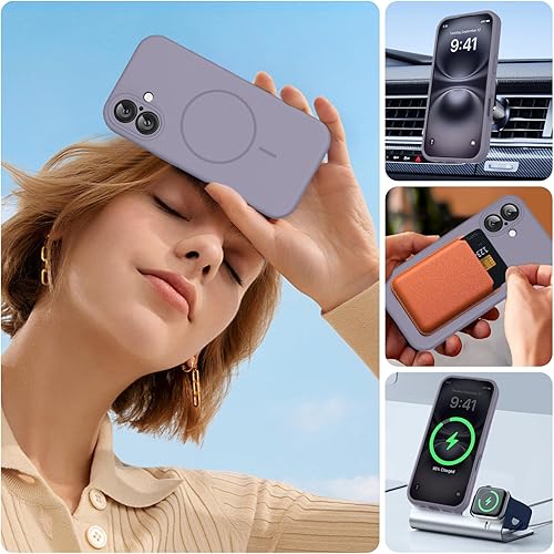 Miniatura 1660 de Miracase - Funda diseñada para iPhone 11 con protector de pantalla, funda de goma de silicona líquida, protección total contra caídas y a prueba