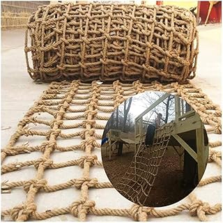 Heavy Duty Jute Cargo Rope Netting,Treehouse Climbing Kids Safety Rope Net Balcony Banister Protection Hemp Child Anti Falling Net,Outdoor Swing Hammock Decor Net