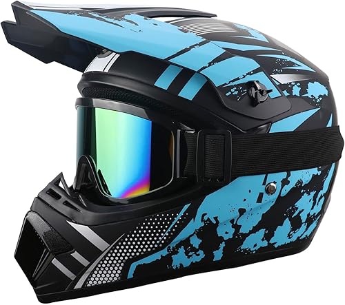 Miniatura 4 de Casco de motocicleta de motocross de cara completa para deportes al aire libre, carreras todoterreno, bicicleta de montaña, hombres y mujeres, casco