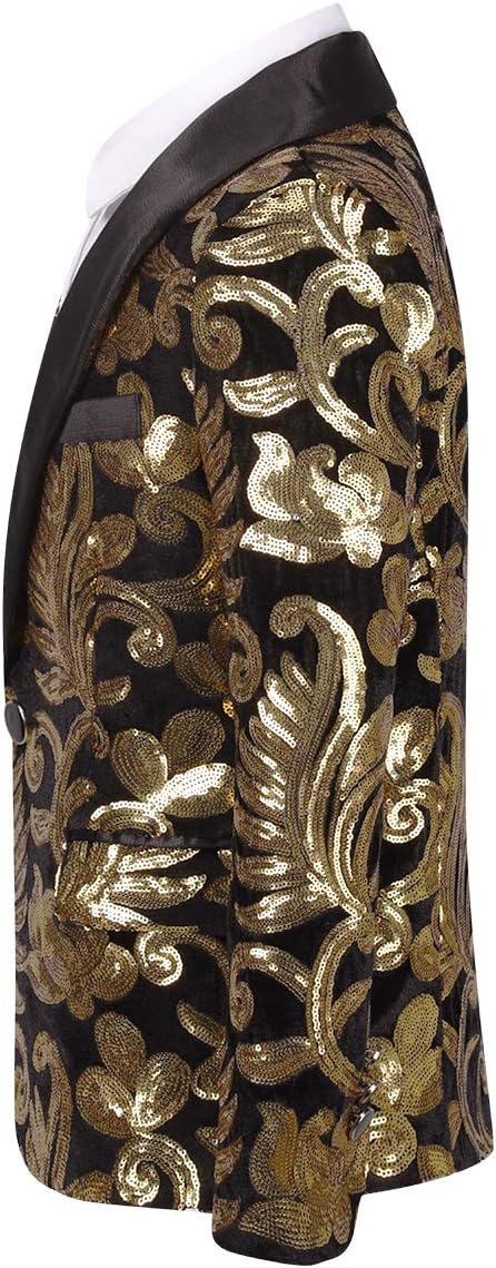 SWOTGdoby Boys Tuxedo Suit Shiny Formal Dress 2 Pieces Suit Set Paisley Blazer Pants Sequin Shawl Collar - Image 3
