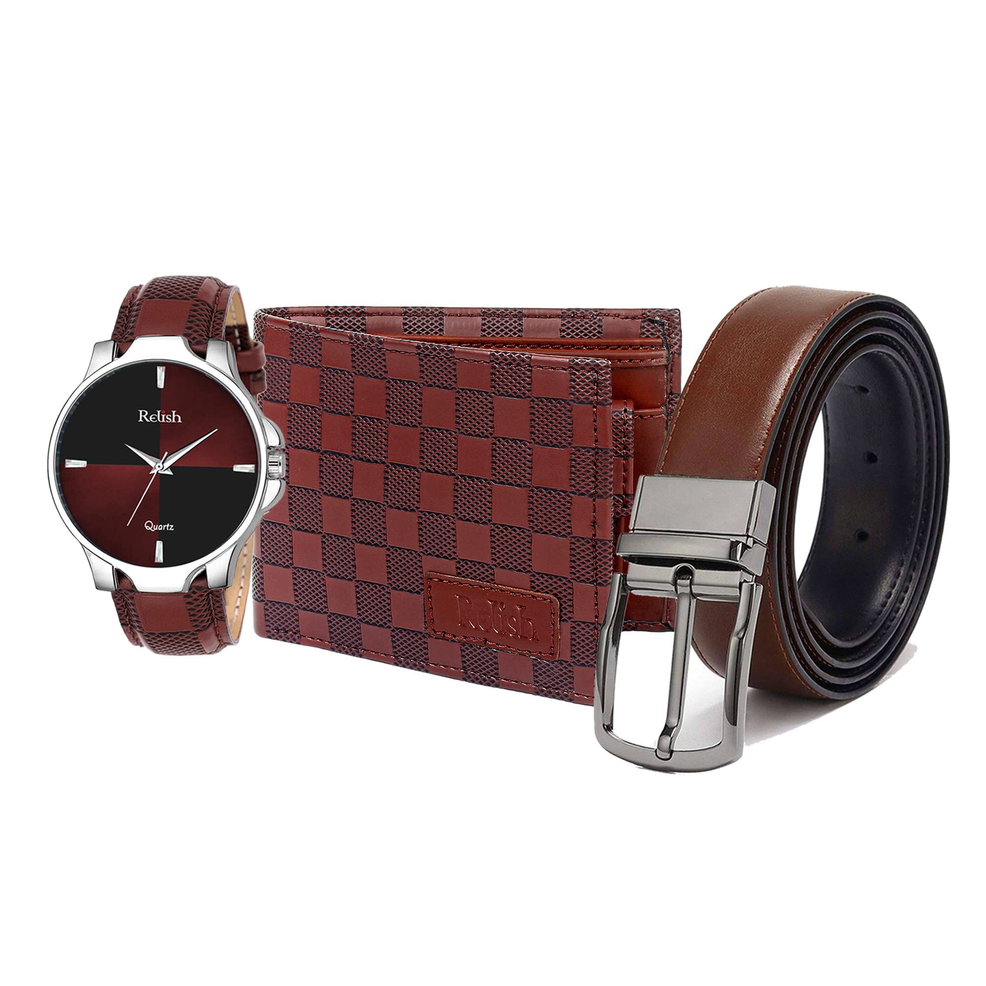 Relish Watch, PU Leather Wallet and Belt Combo Pack for Mens | Diwali Gifts for Mens, Brother, Husband (B0BCX1PH4H) Amazon Price History, Amazon Price Tracker