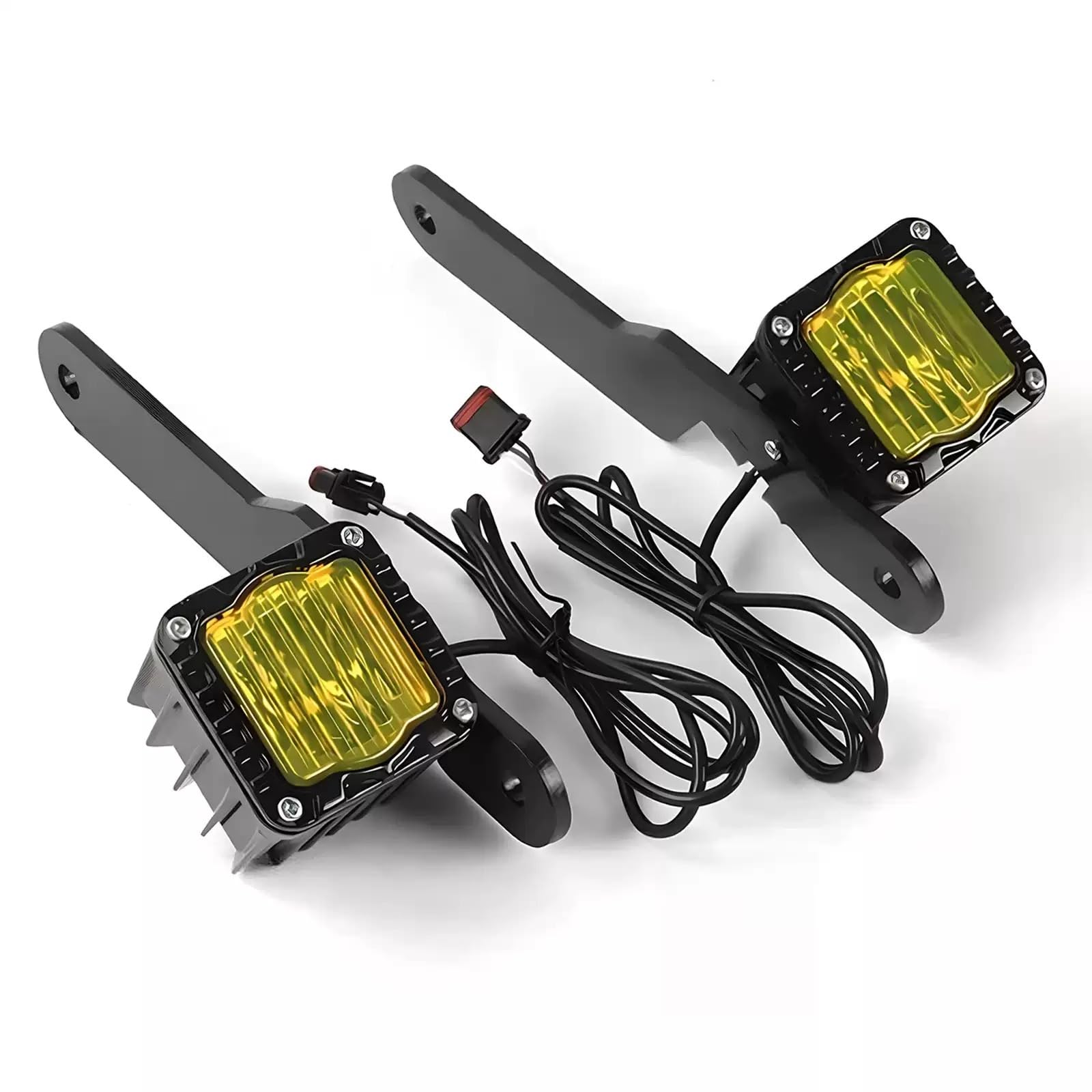 2 Piezas Auxiliar cicleta Universal Auxiliar con Soporte Compacto Luz Exploradora para Carretera, Amarillo
