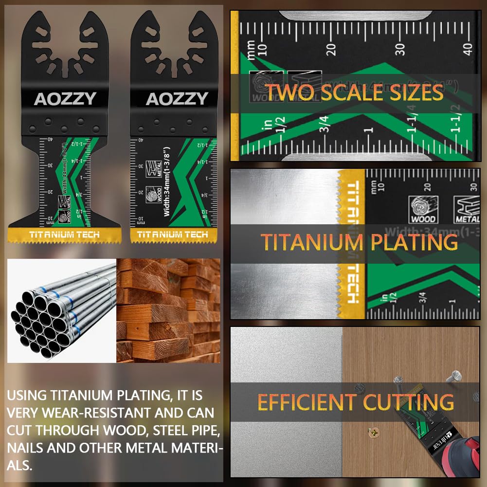 25PCS Multi Tool Blade Kit for Attaching Oscillating Tool,5 Oscillating Saw Blade Types for Cutting Metal Wood - Image 3