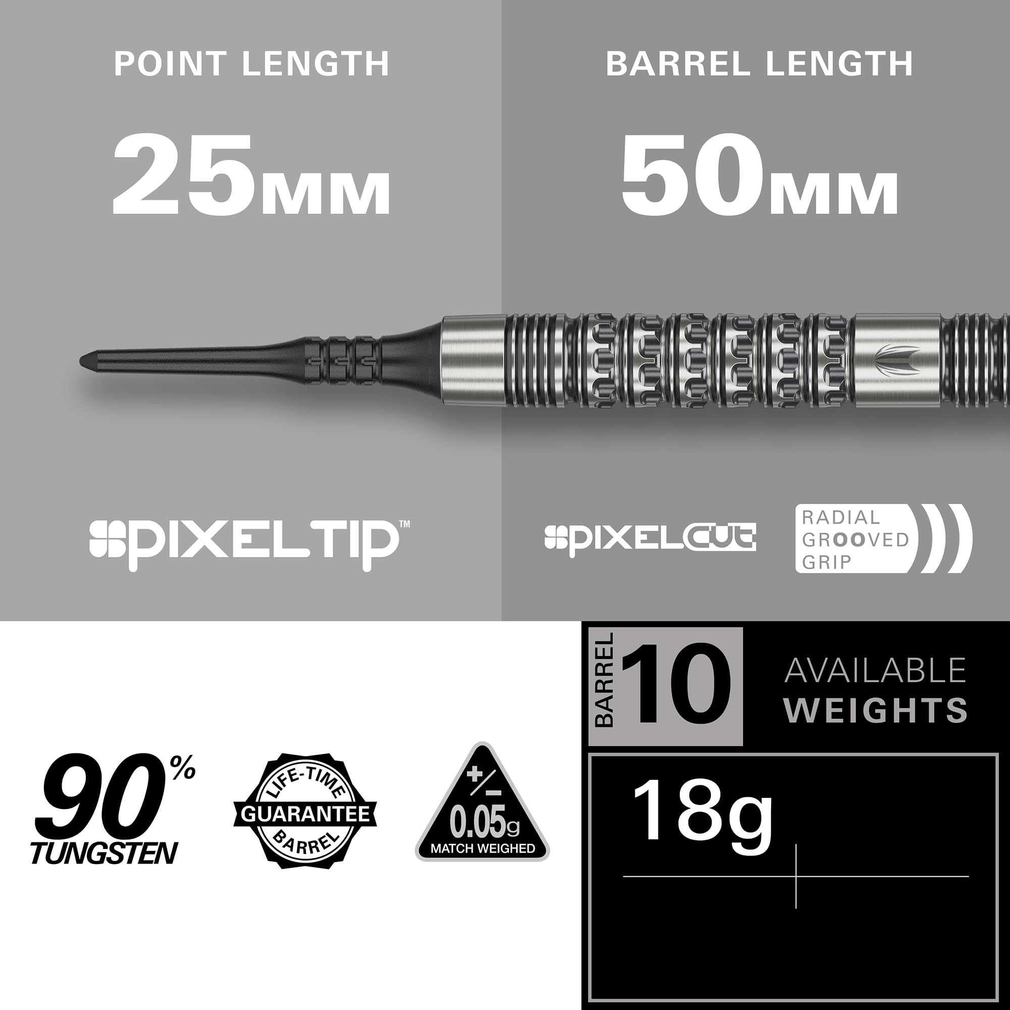 Target Darts Redux Jeu de Fléchettes à Pointe Souple 18G 90% Tungstène Ailettes Pro Ultra N° 6 Tiges Pro Grip Tag Pointes Pixel