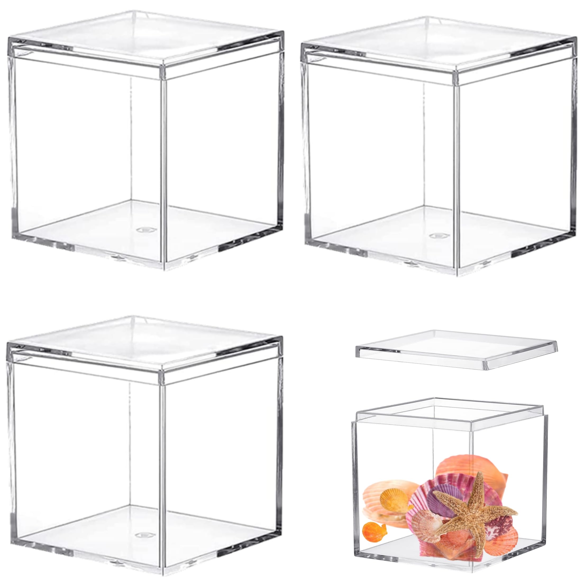 Boîtes de rangement en acrylique anti-poussière de 7,6 cm pour protéger les petits objets de valeur