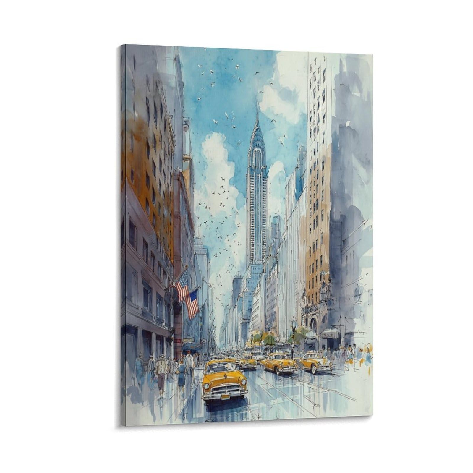 XWYMXZ Kentucky Watercolor Painting Retro Louisville Travel Posters 12x18inch(30x45cm) Vintage Watercolor Canvas Art