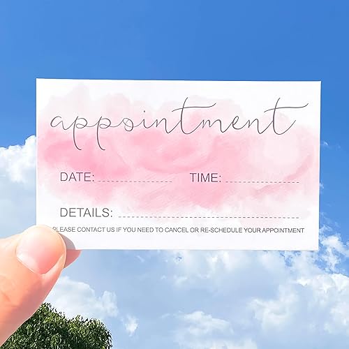 Miniatura 6 de RXBC2011 Tarjetas de recordatorio de citas (paquete de 100) para belleza, maquillaje, peluquería, peluquería, restaurantes, terapeuta, pintura rosa