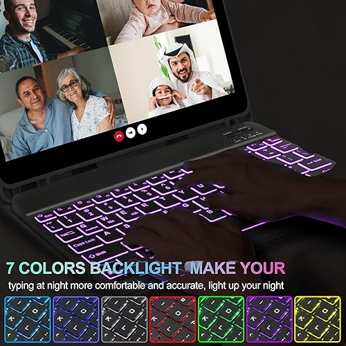 Miniatura 6 de Funda Samsung Galaxy Tab S6 Lite de 10.4 pulgadas 20222020 con teclado, retroiluminación inteligente de 7 colores y teclado Bluetooth inalámbrico