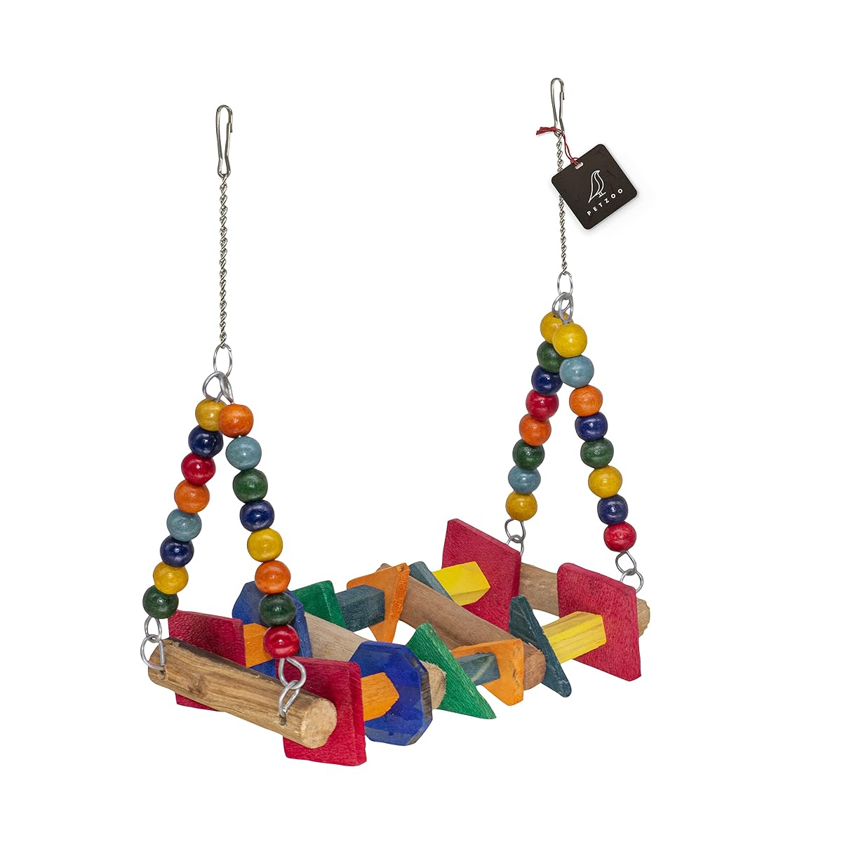 PETZOO Playful Bird Perch Swing, Colorful Toy for Big Birds, Macaw, African