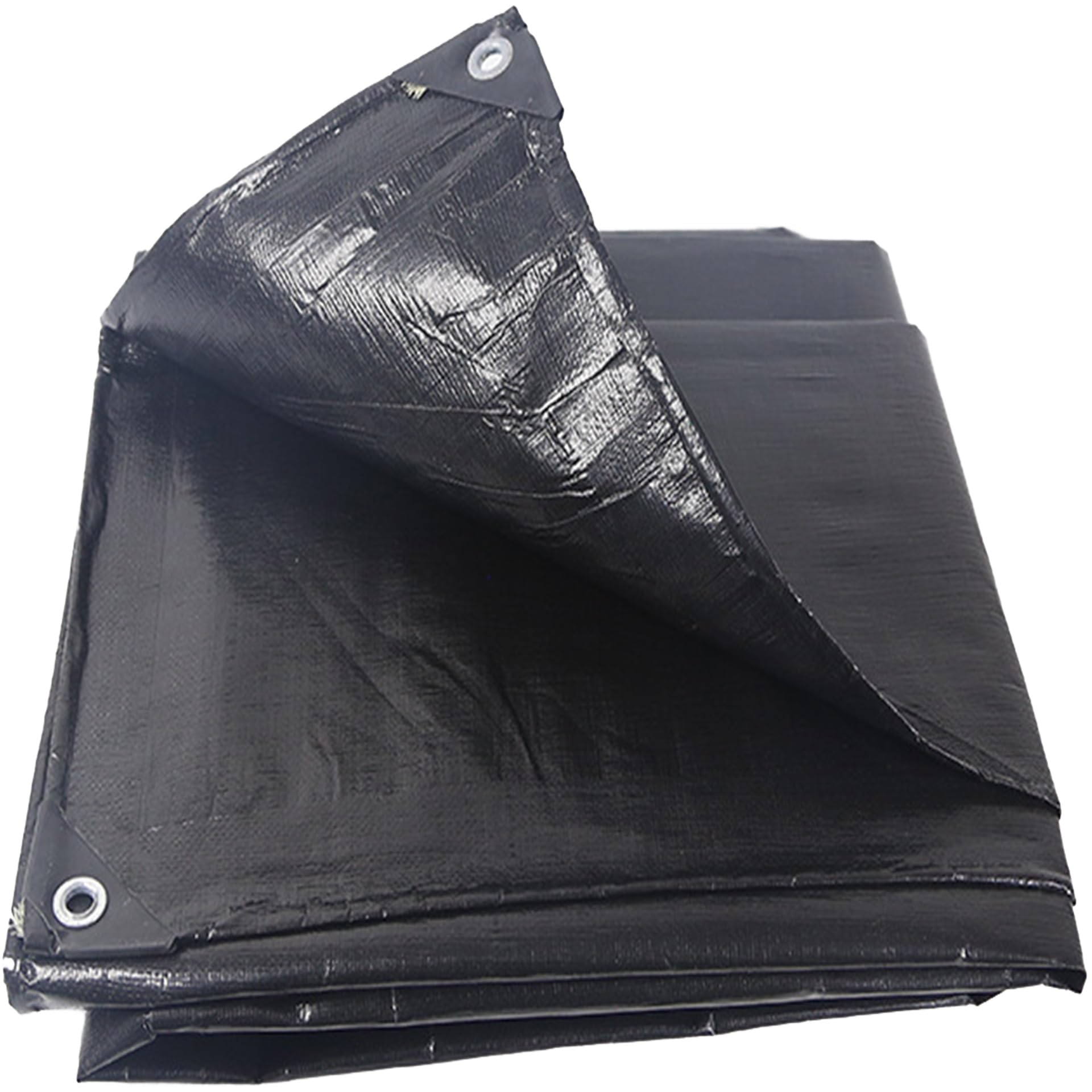 Telo Camion 350 x 460 cm Telo Occhiellato Rinforzato 160 G M², Antipioggia Antistrappo Grandi Dimensioni Multiuso per Camion, Piscina, Nero
