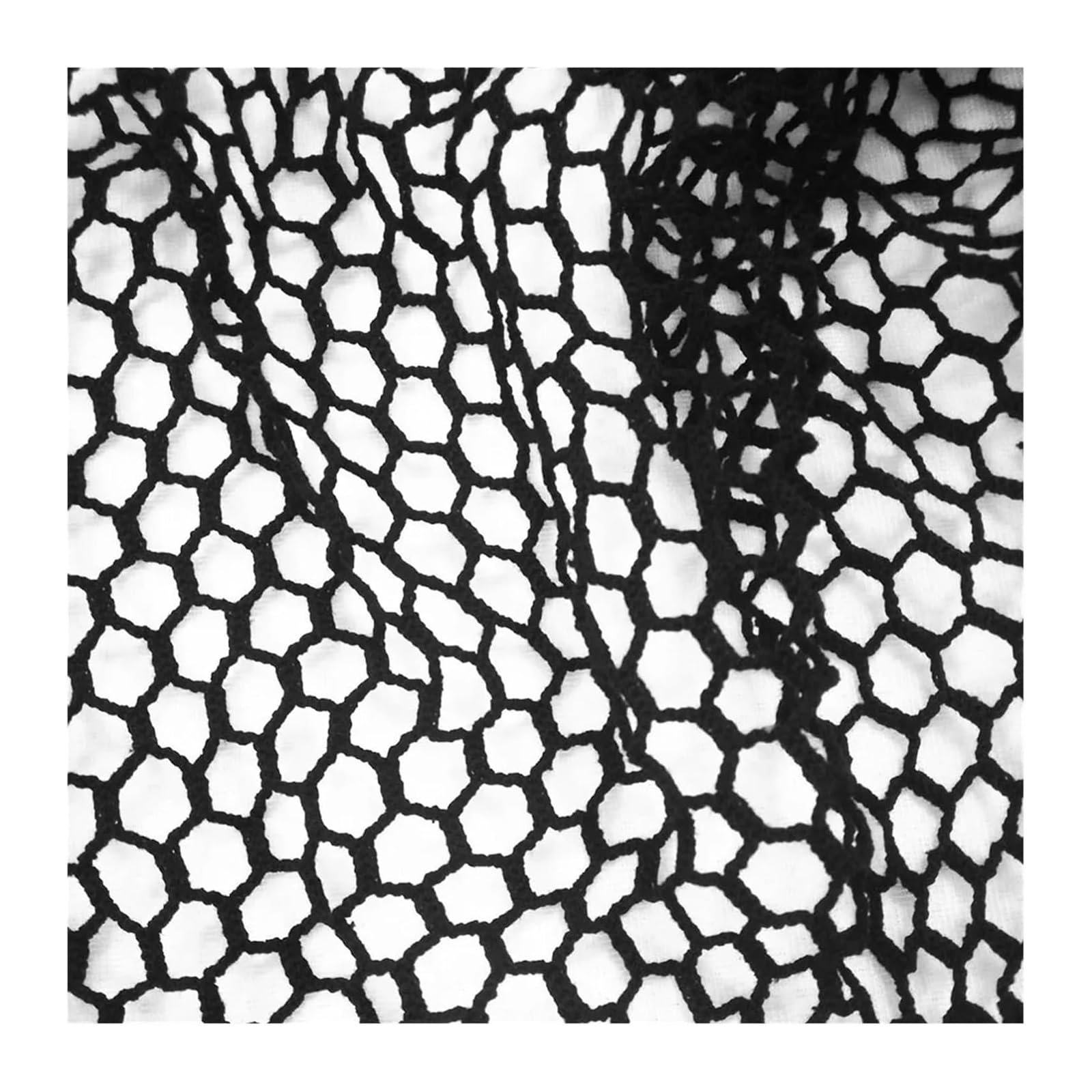 Szycie z tkaniny siatkowej, Tkanina rozciągliwa siatkowa w kolorze czarnym beżowym 90x200 cm do szycia patchworku DIY(Black)
