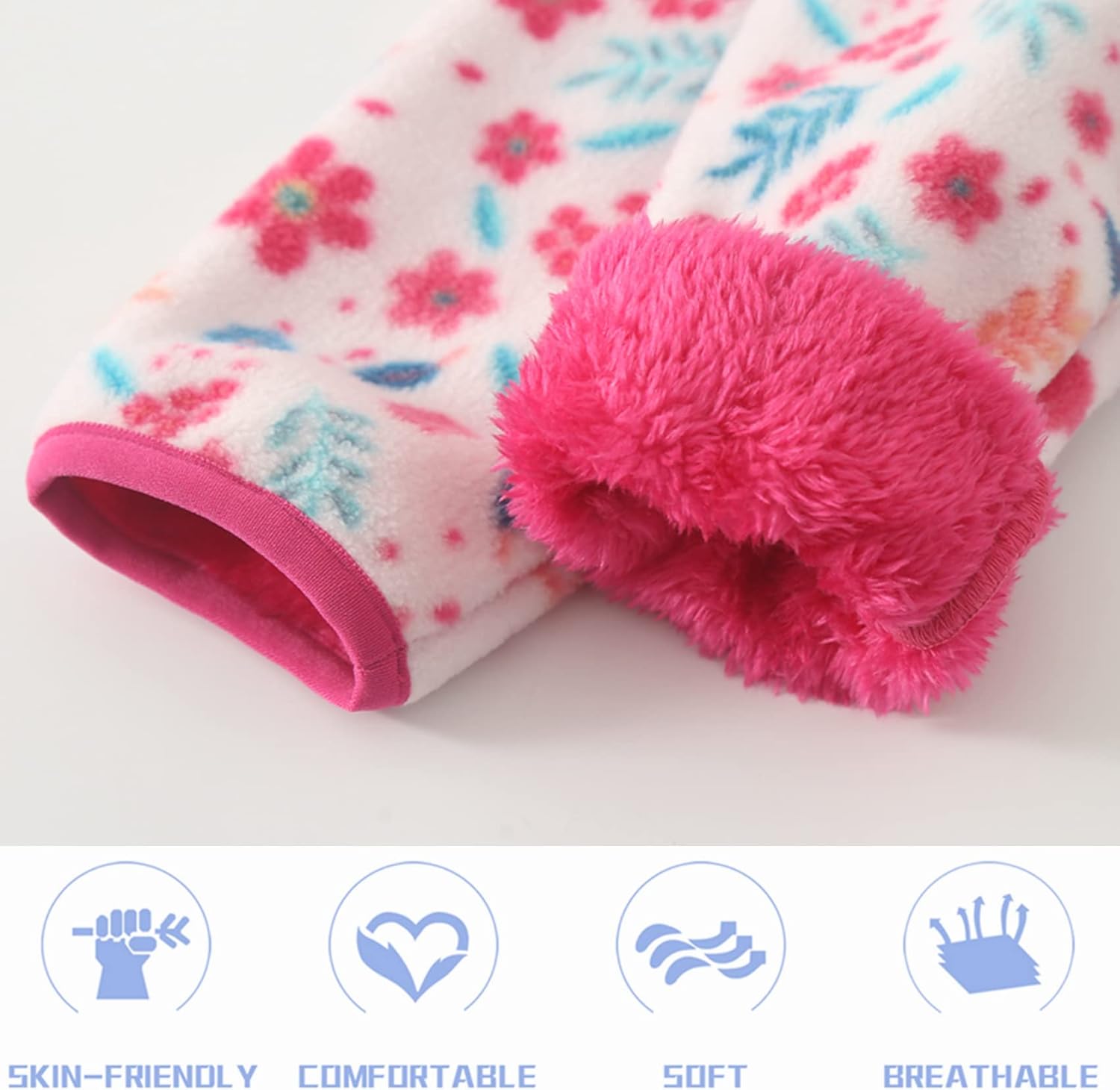 Toddler Girl Fleece Jacket with Hood Warm Zip Up Coat for Fall Winter & Spring Lightweight Soft Outerwear for 1-6 Years - Image 6