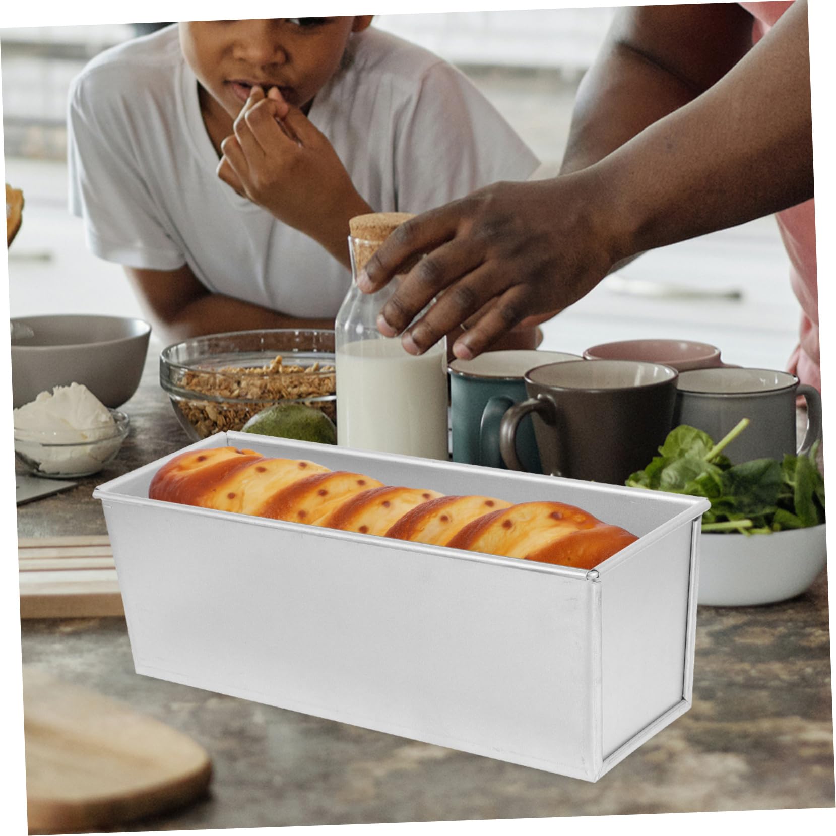 Abaodam Kastenform mit Deckel Metall Kastenbrot Backform Antihaft Toastbox für Haushalt Backen Backzeit Verkürzend Sichere Kanten