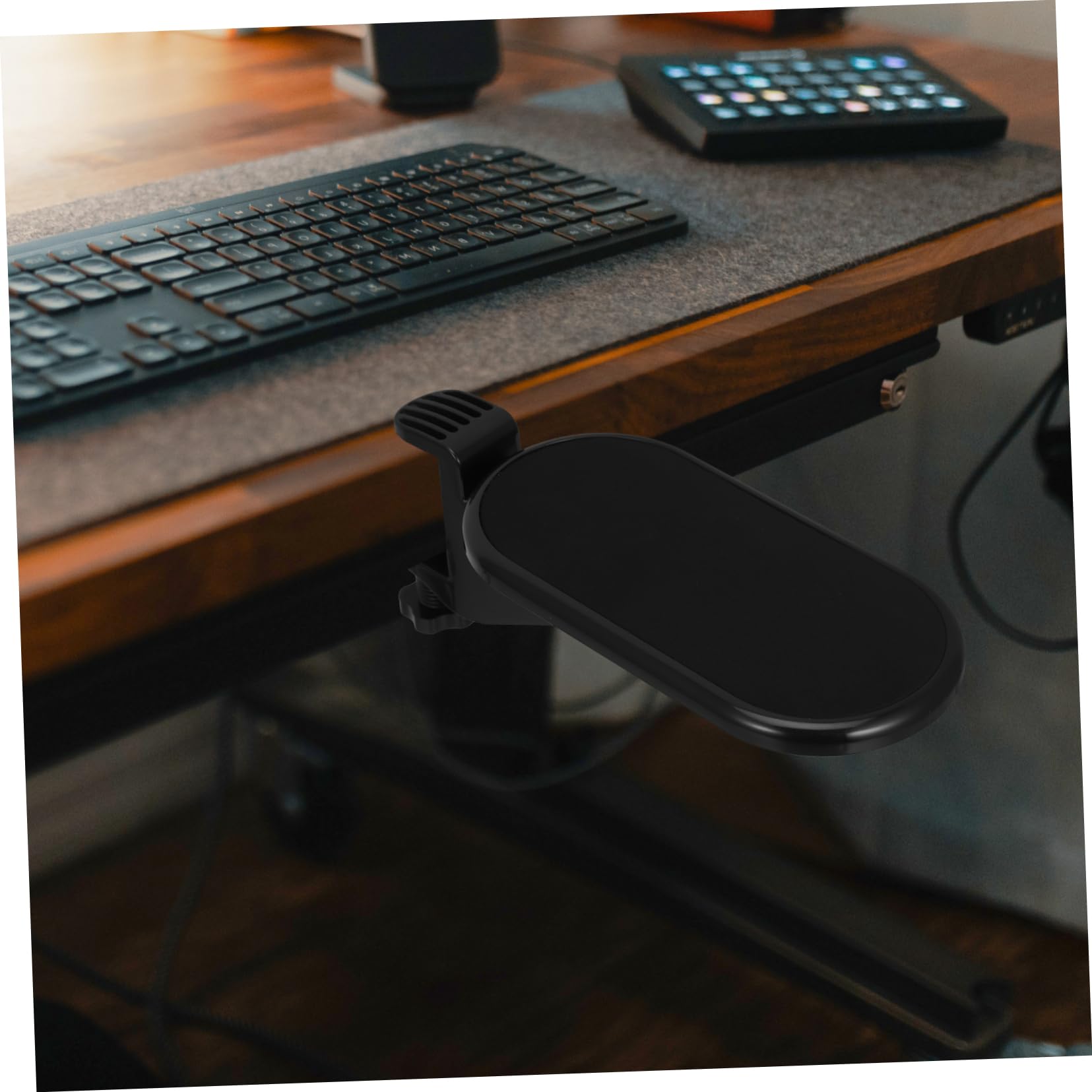 Uonlytech 3 Stück Handmontage rotierende Büro erweitert einstellbar Arm Ellenbogenstütze groß falten Handgelenkstütze für Tastatur Schreibtisch-Ellenbogenstütze Eva Black