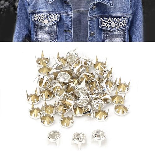 Miniatura 5 de 50 diamantes de imitación redondos plateados de grado A de 0.27 pulgadas (0.276 in) para manualidades y decoración (blanco) accesorios de ropa,