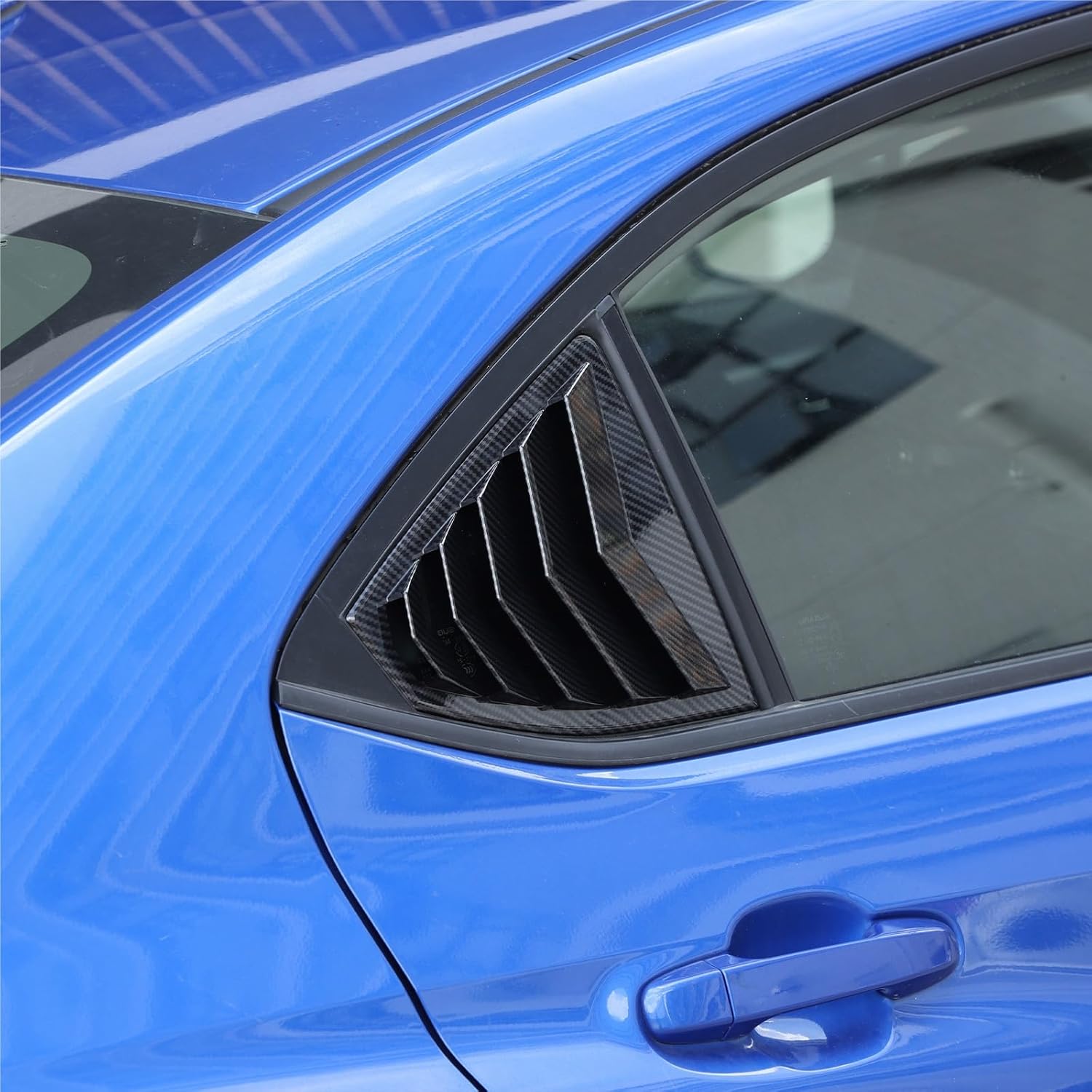 Fit for Subaru WRX 2022+ Rear Triangle Window Blinds Car Deflector ABS Asian Black 2pcs(Style B)