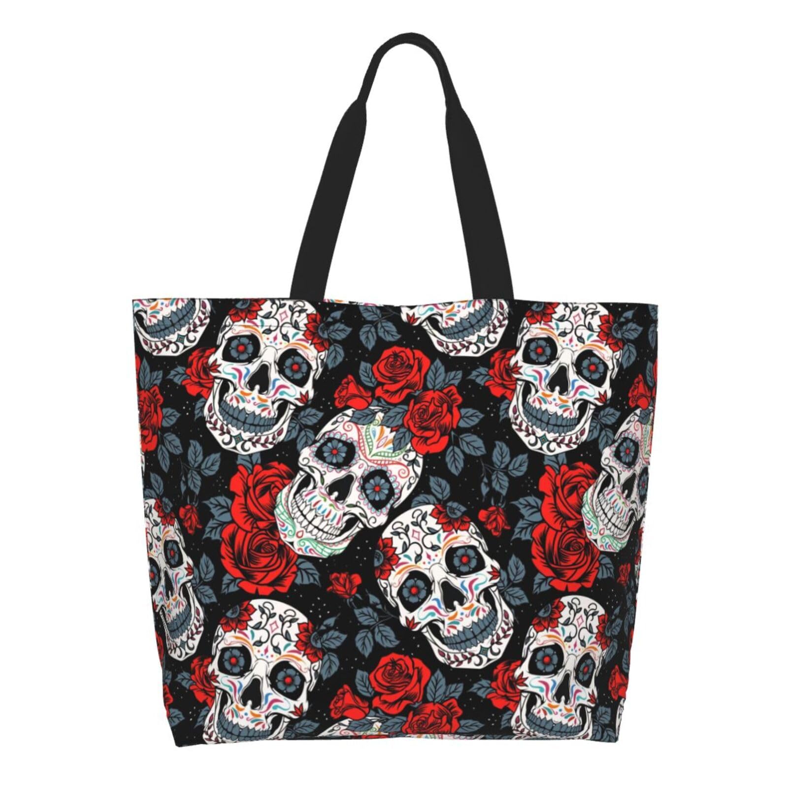 Docsckus Large Capacity Reusable Canvas Shoulder Bag + Both Sides Bucket Hat Casual Tote Handbag