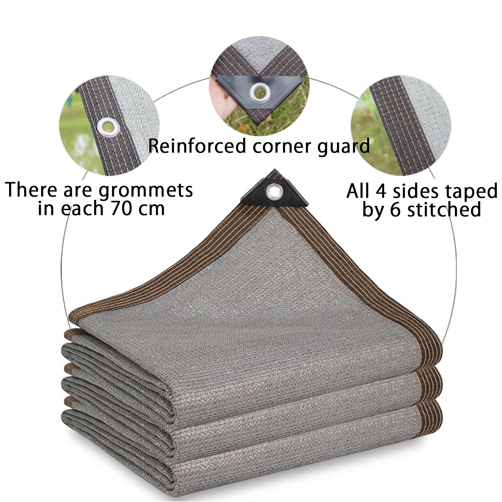 Rete Ombreggiante Occhiellata 4x5m - Telo Da Giardino UV Resistente Per Esterni (Giallo) - Foto 8