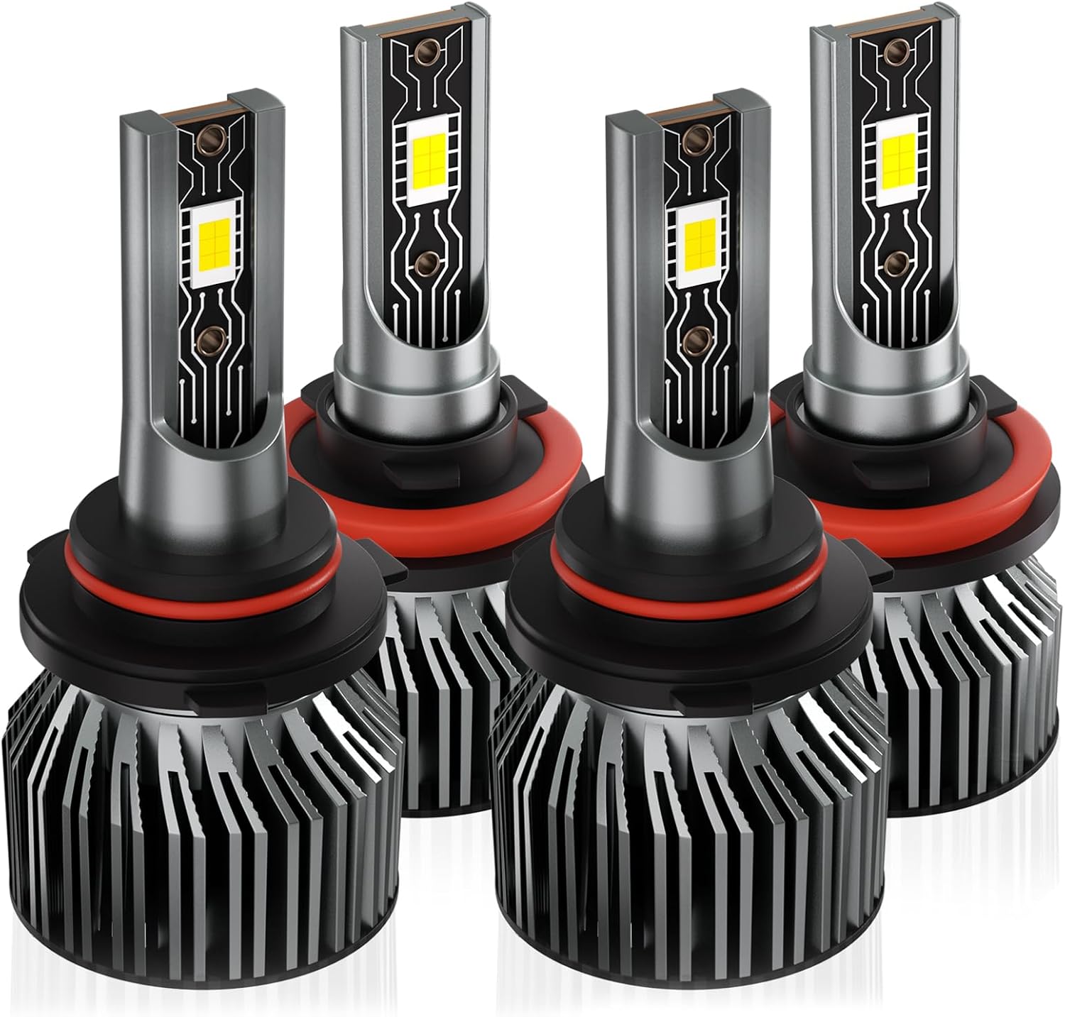 Compatible for 2009-2025 Dodge RAM 1500 2500 3500 Light Bulbs, High/Low Beam 6500K White Light Combo Kit, Plug-N-Play, Powersports Bulbs, 4-Pack