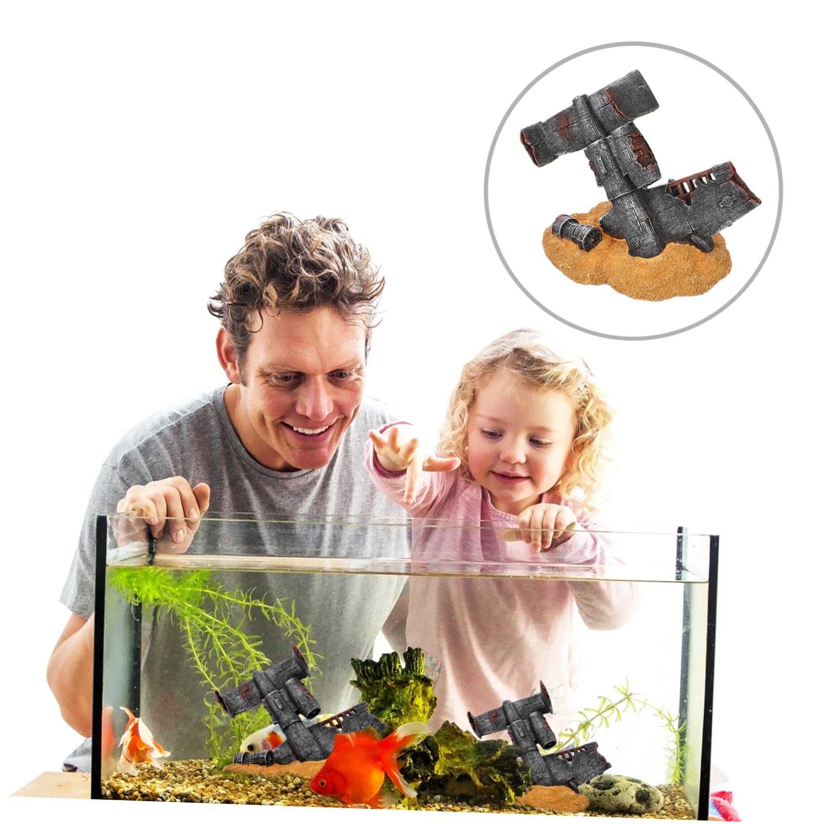 Happyyami Adorno De Acuario De Naufragio Decoración Lifelike para Peceras Accesorio De Escenografía para Tanques De Peces y Decoración De Oficina