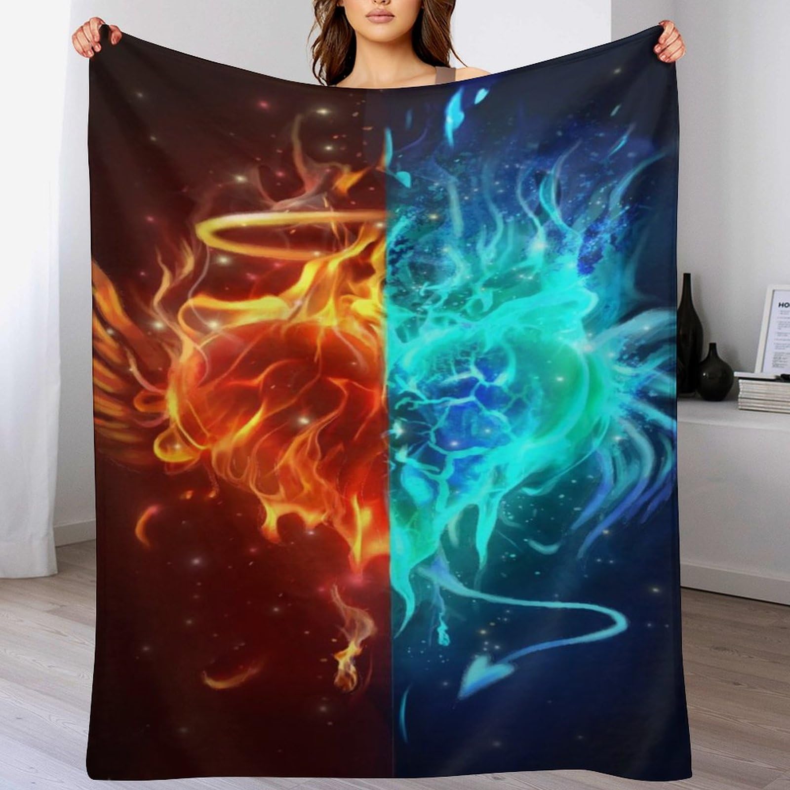 Couverture de séjour en flannel polaire pour soirées télé sur canapé