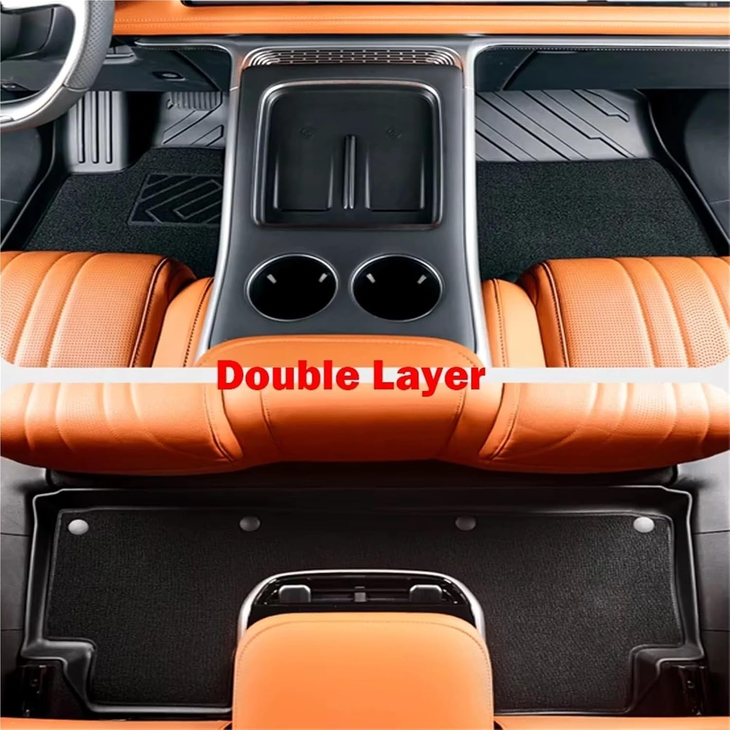 for Xpeng G6 Car Floor Mats & Cargo Liner Trunk Pad, TPE 3D Xiaopeng Foot Mat Waterproof Odorless Tray Set Black(9PCS Full Set)