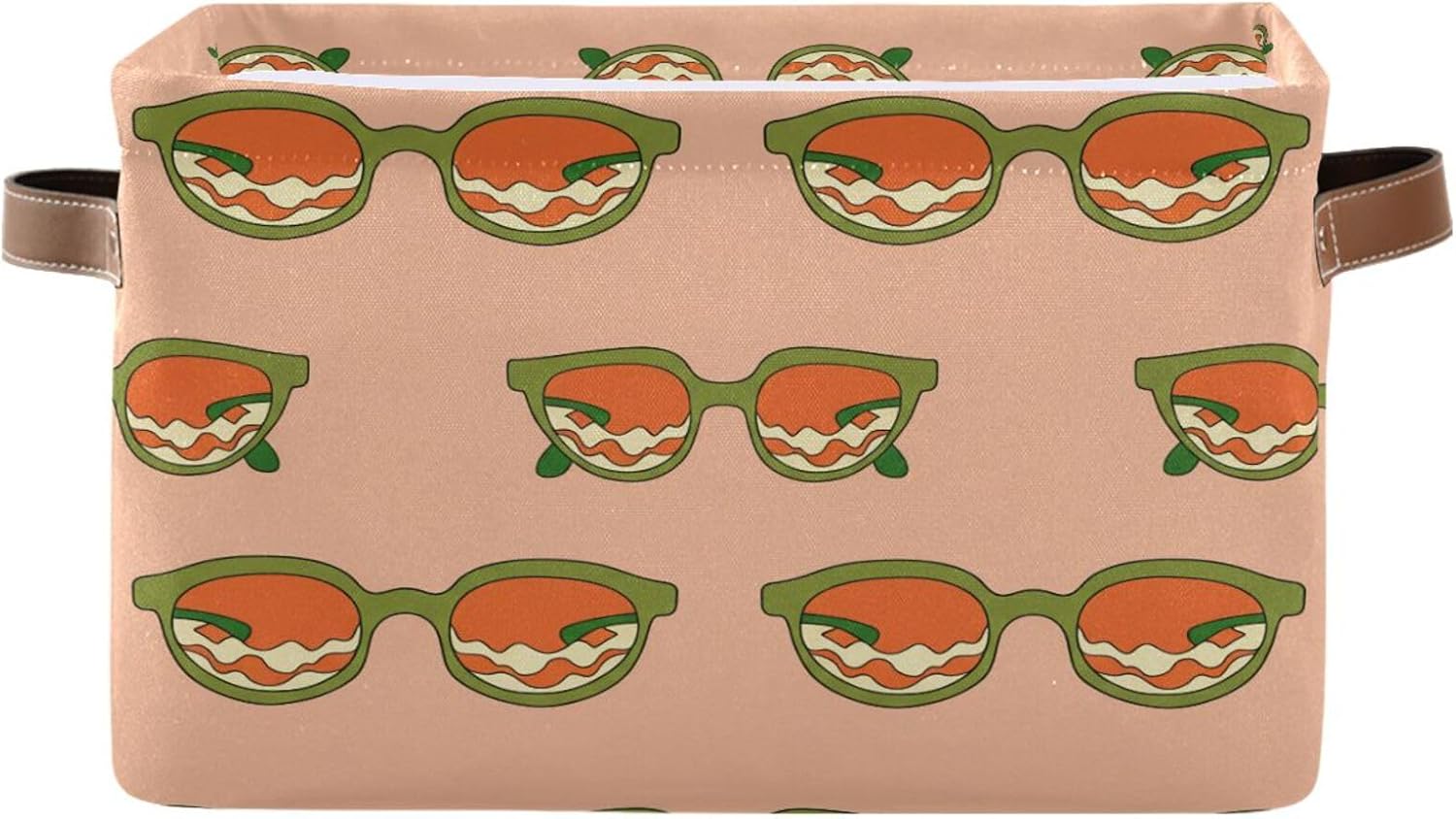 Cartoon Sunglasses Storage Bins,Storage Baskets for Shelves Large Fabric Closet Organizers with Handles for Clothes Blankets 1-Pack