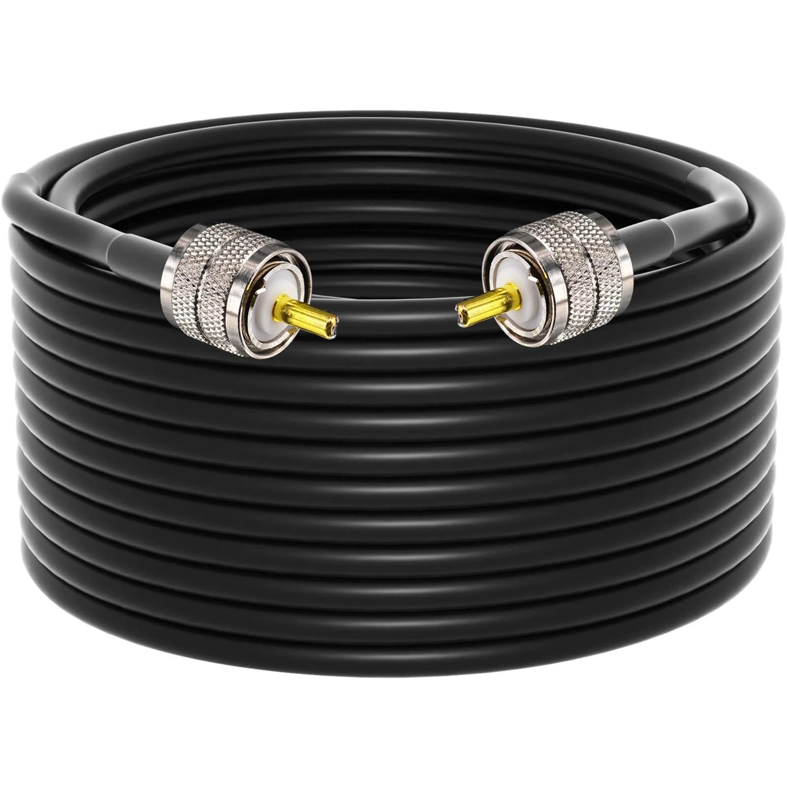 Kabel koncentryczny CB 49,2FT, kabel koncentryczny LMR240, męski UHF do UHF męski 50 omów koncentryczny niskie straty do radia CB i szynki, miernik SWR