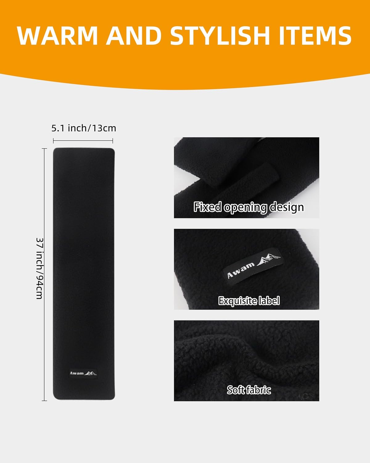 Polar Fleece Short Neck Scarf for men for Winter Cold Weather Quick Wear Neck Warmer for Women - Image 3