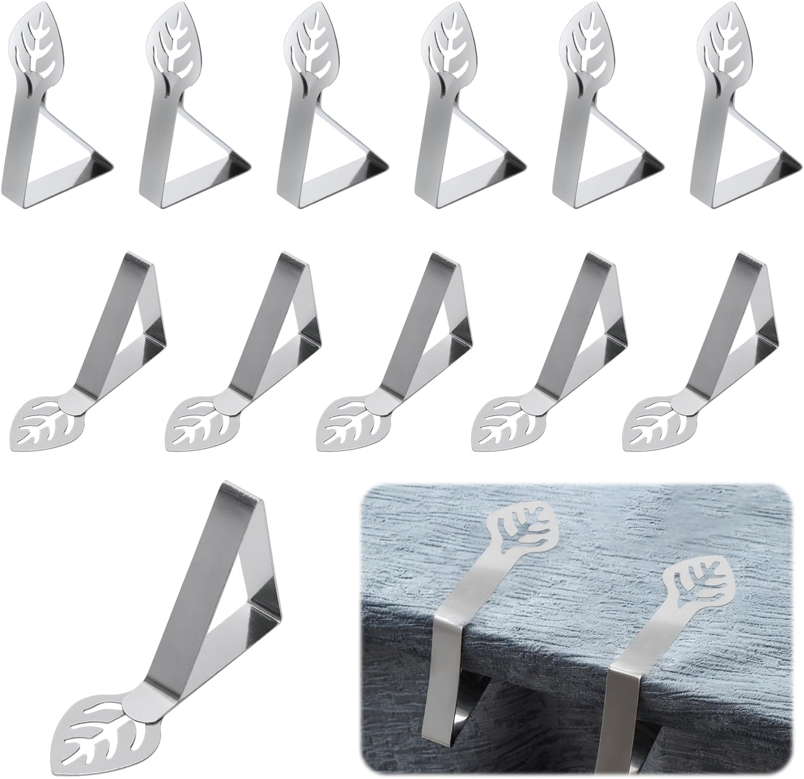 Hcunbsu 12 Stück Tischtuchklammern Edelstahl, Tischklammern Outdoor