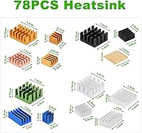 Vista 2 de 78 unidades de disipador de calor Raspberry Pi 4b, disipador de calor de aluminio Raspberry Pi con cinta adhesiva conductora térmica para Raspberry