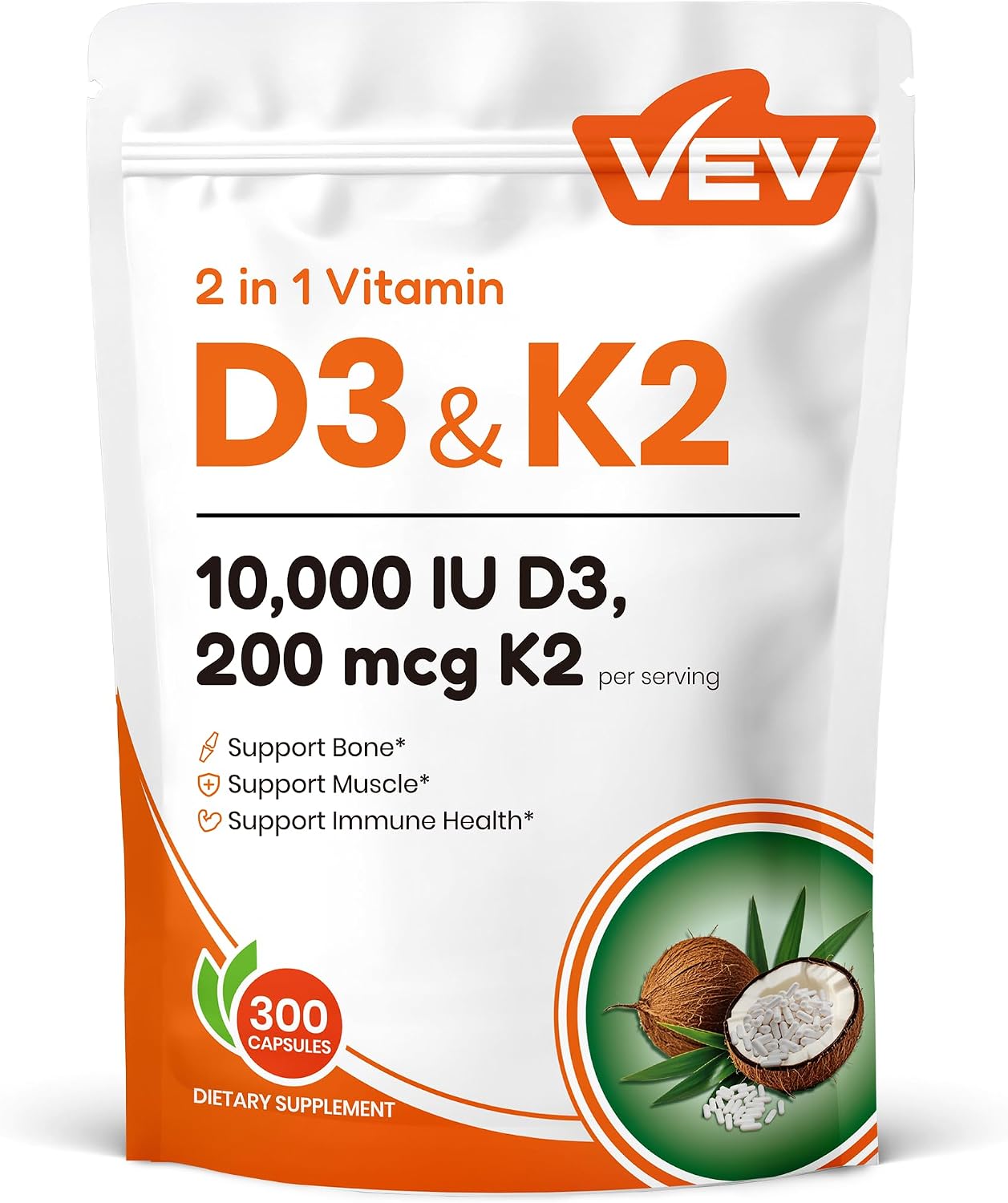 Vitamin D3 10000 IE + K2 MK7 200 Mcg Tab - Immunsystem, Knochen